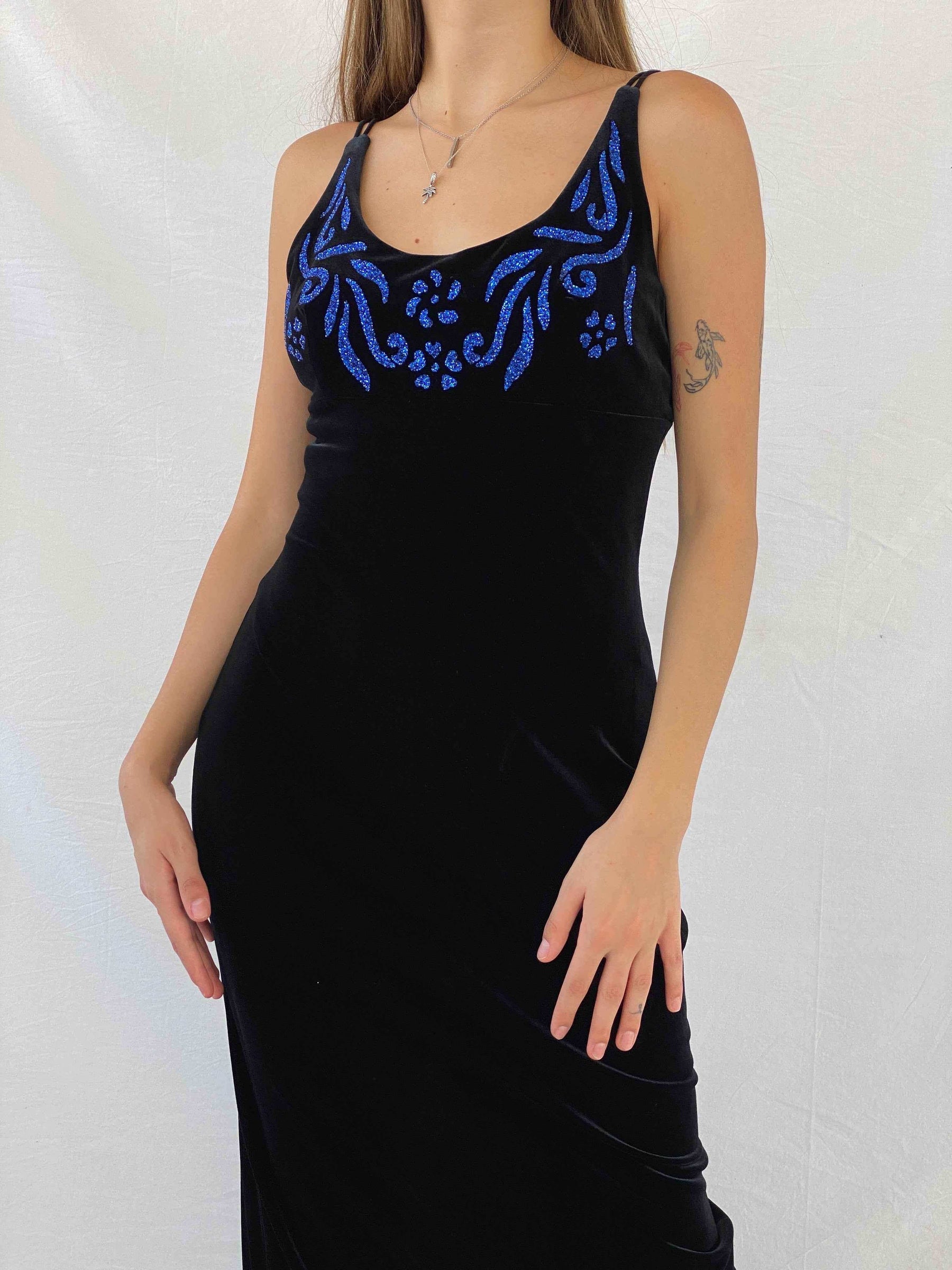 Vintage Morgan and Co. Maxi Velvet Dress - Balagan Vintage