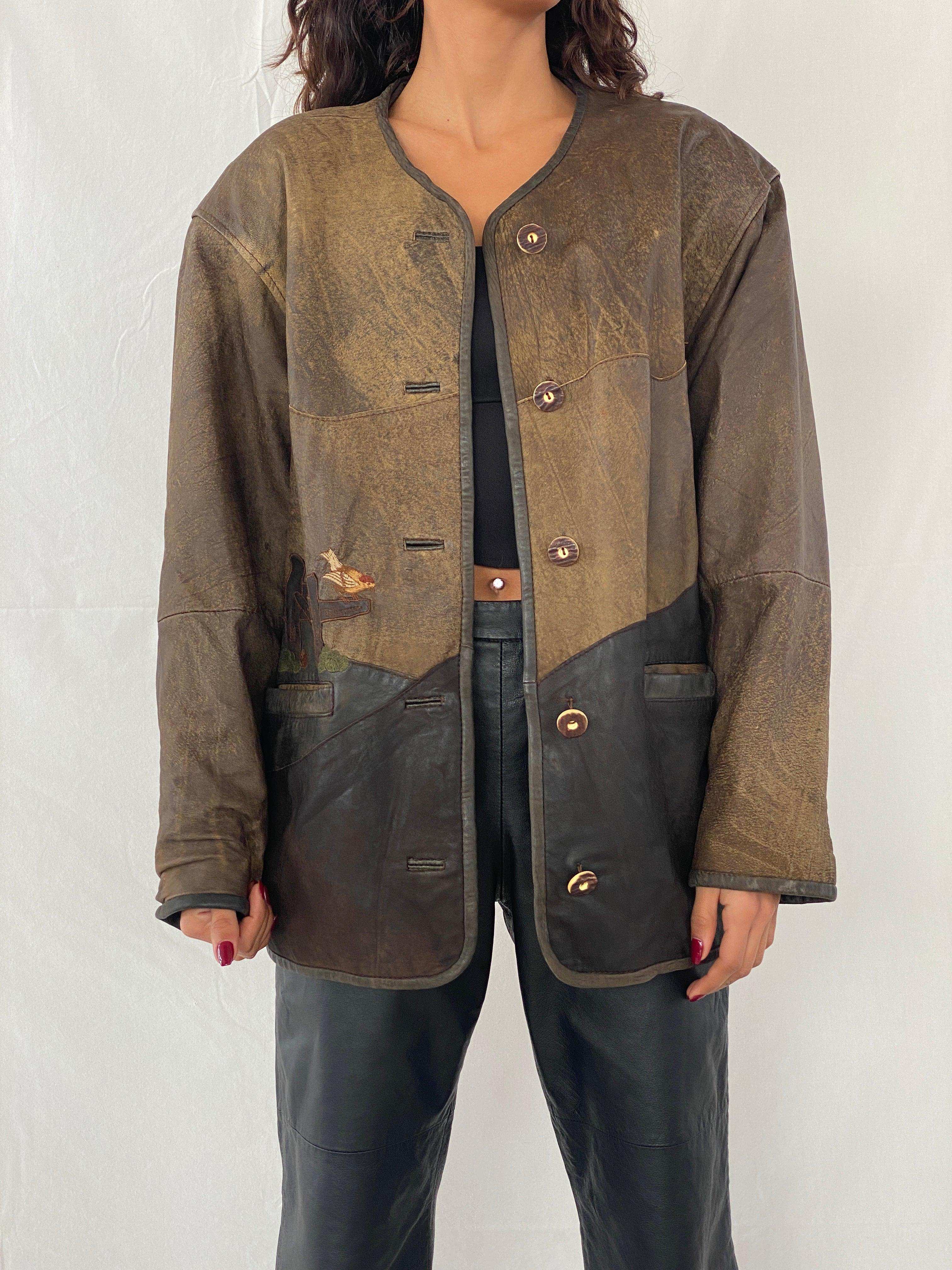 Statement Vintage 80s/90s Genuine Leather Jacket - Balagan Vintage Leather Jacket 80s, 90s, genuine leather, genuine leather jacket, NEW IN, Tojan