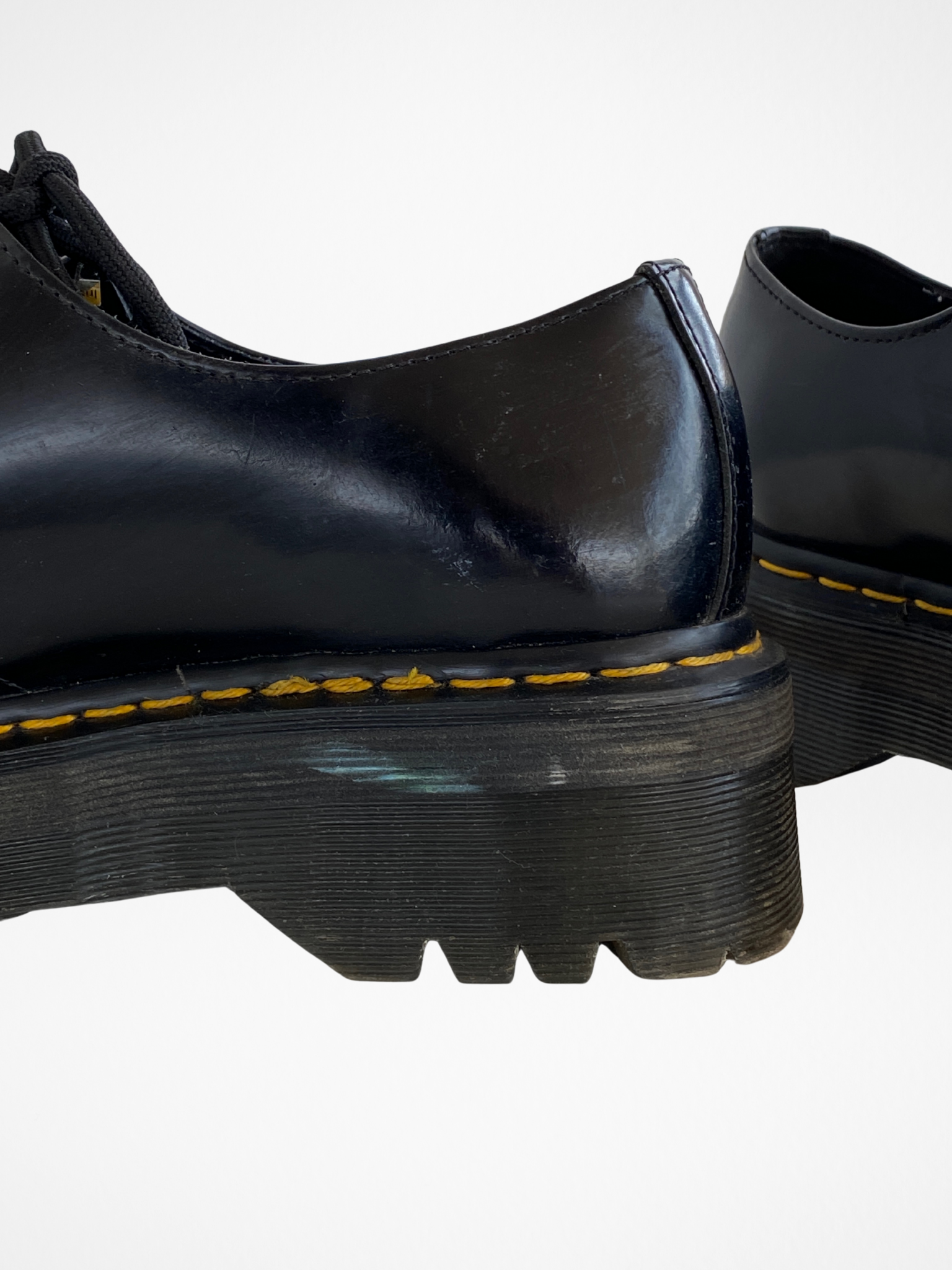 Dr. Martens Docs Black Leather Chunky Platform Derby Shoes Lace-Up Oxfords – Size EU 41
