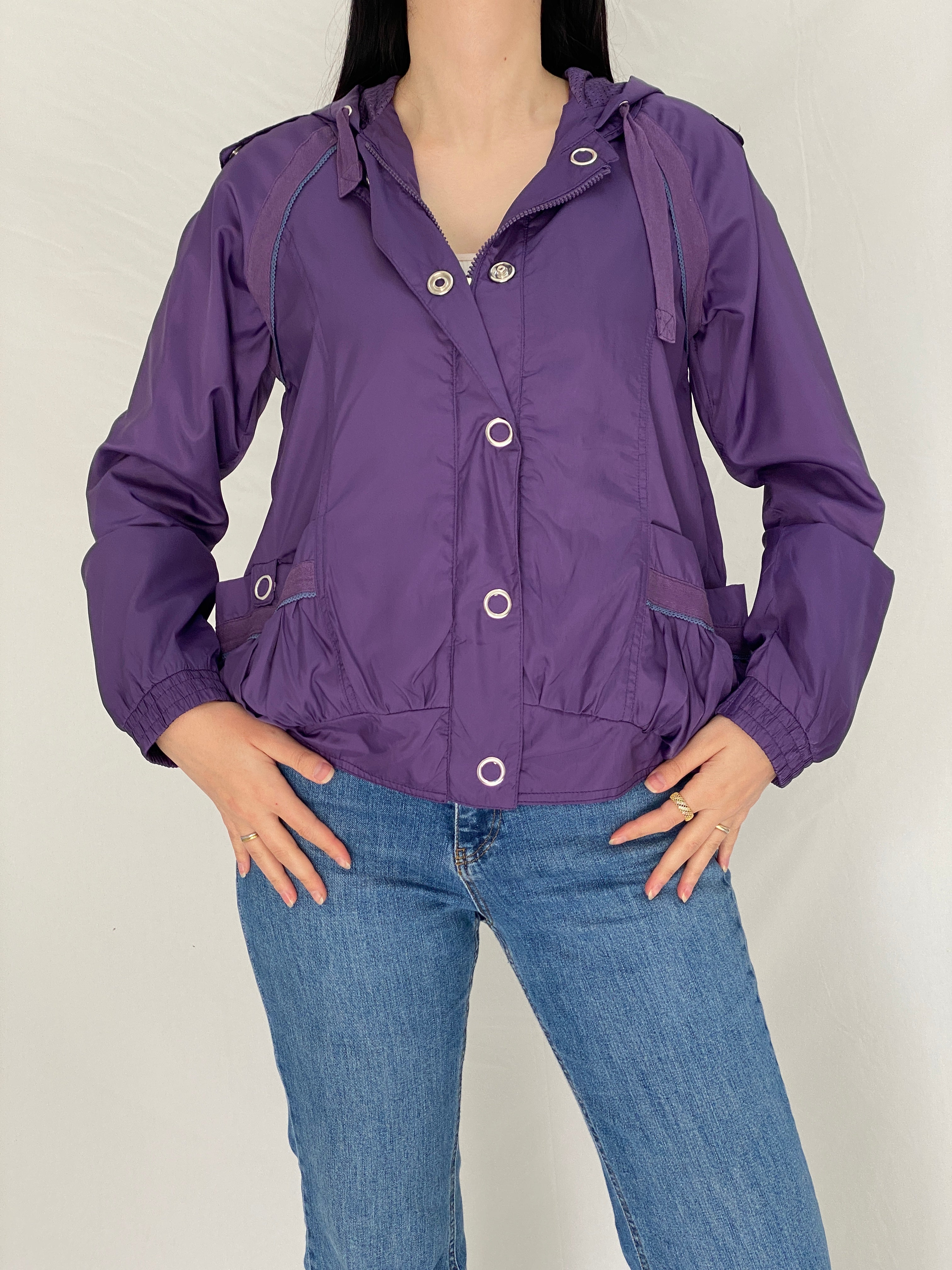 Adidas x Stella McCartney Purple Windbreaker Track Lightweight Sports Jacket - L