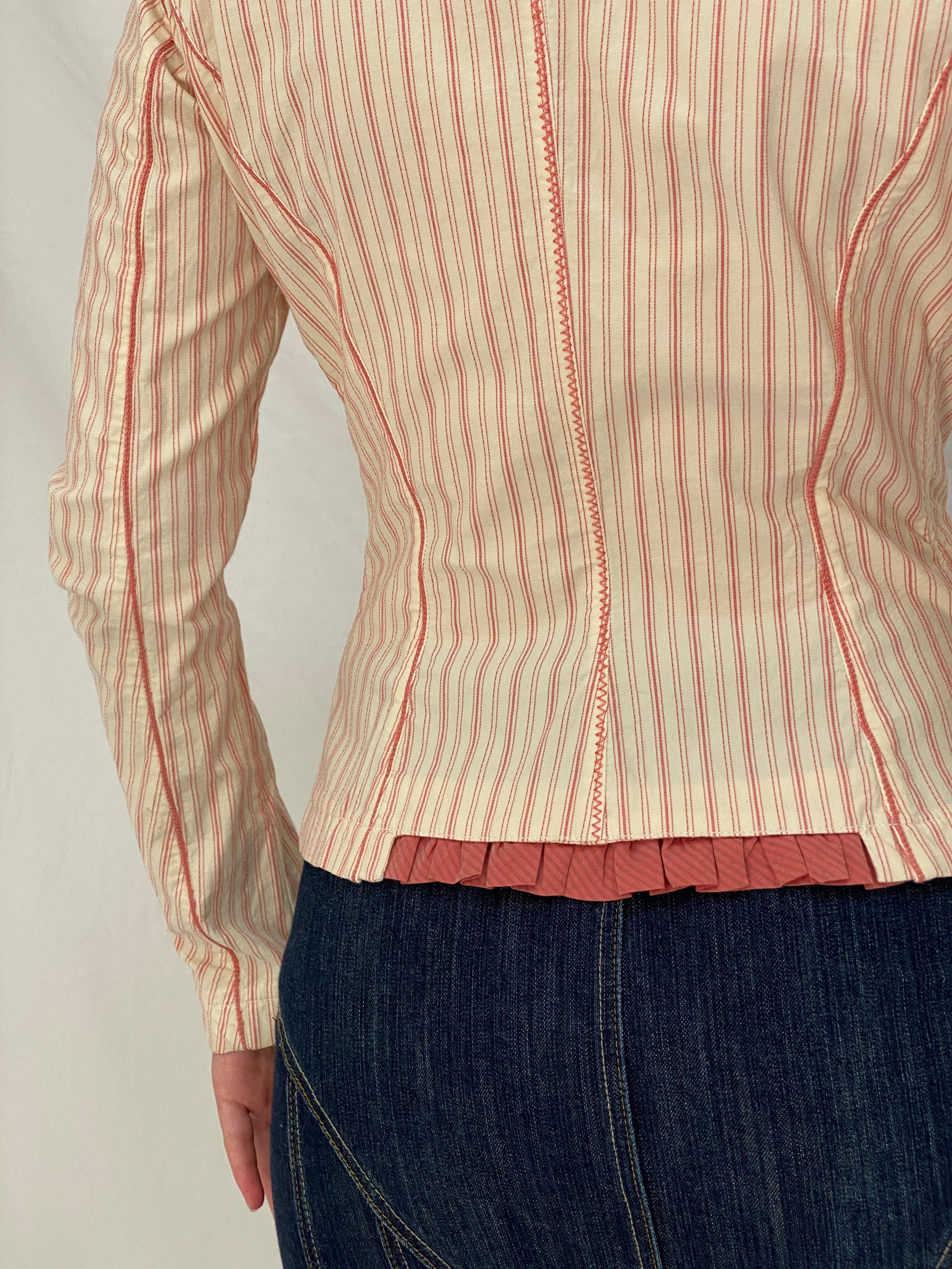 Vintage Tarmanuda by Grazia Pi Pink Striped Tailored Blazer – S