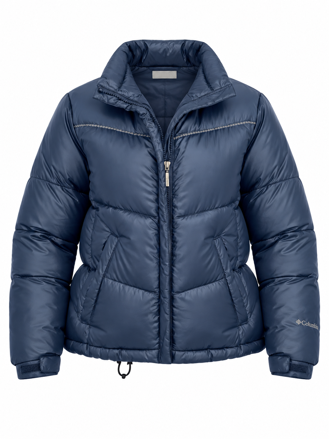 Columbia Sportswear Metallic Navy Down Quilted Puffer Jacket – M