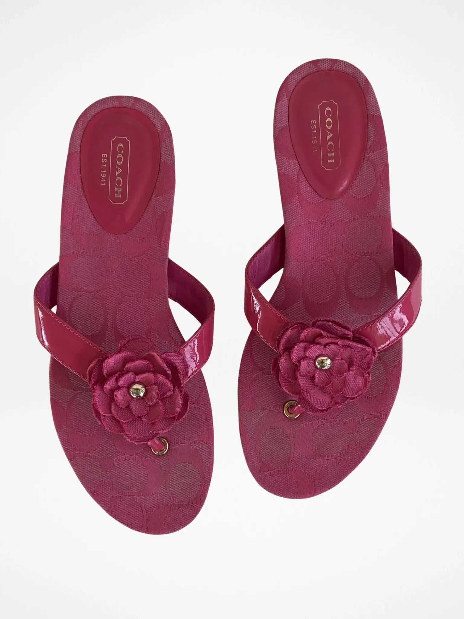 Coach Samira Pink Signature C Floral Sandals – Size EU 39.5