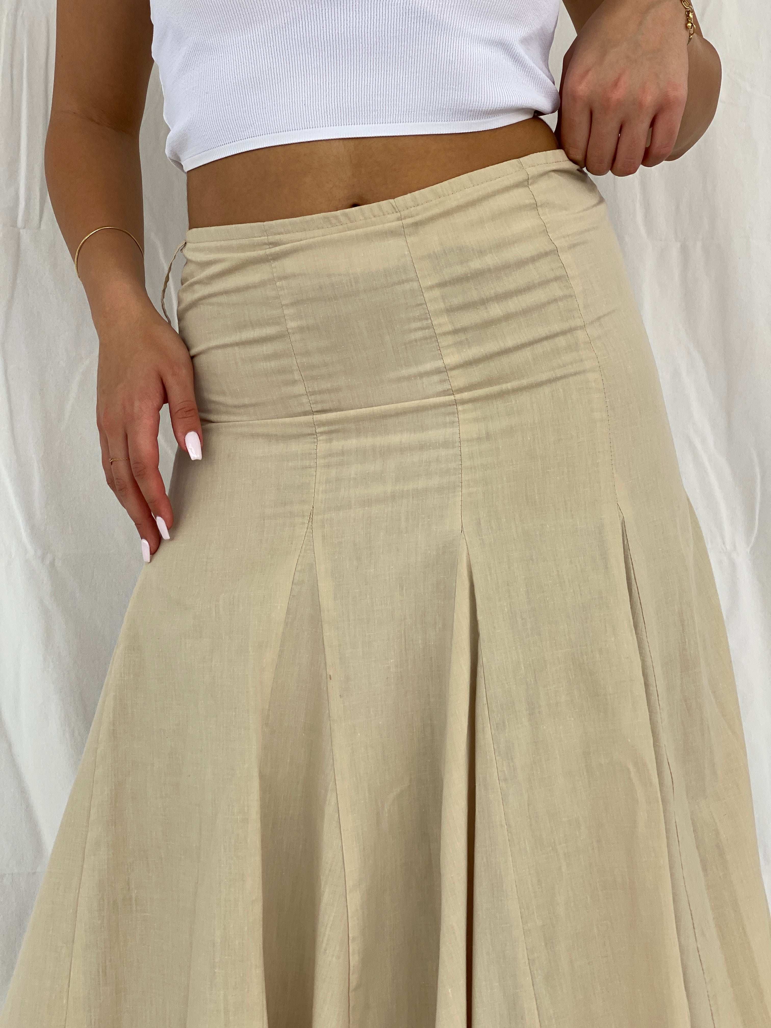 Y2K Catina Latina Woman Maxi Layered Beige Skirt - Size M