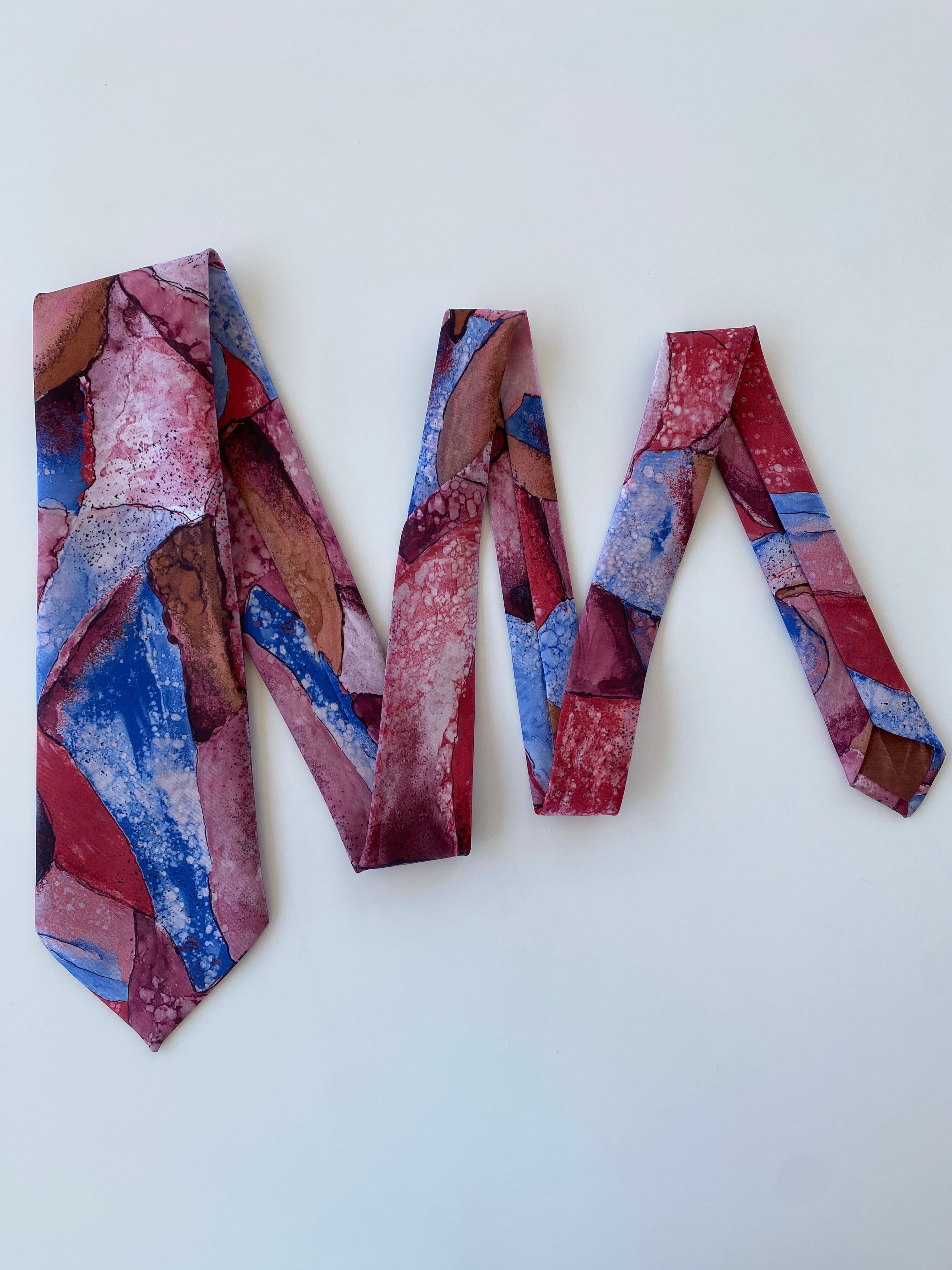 Vintage Paco Rabanne Paris Abstract Painting Printed Men’s Neck Tie