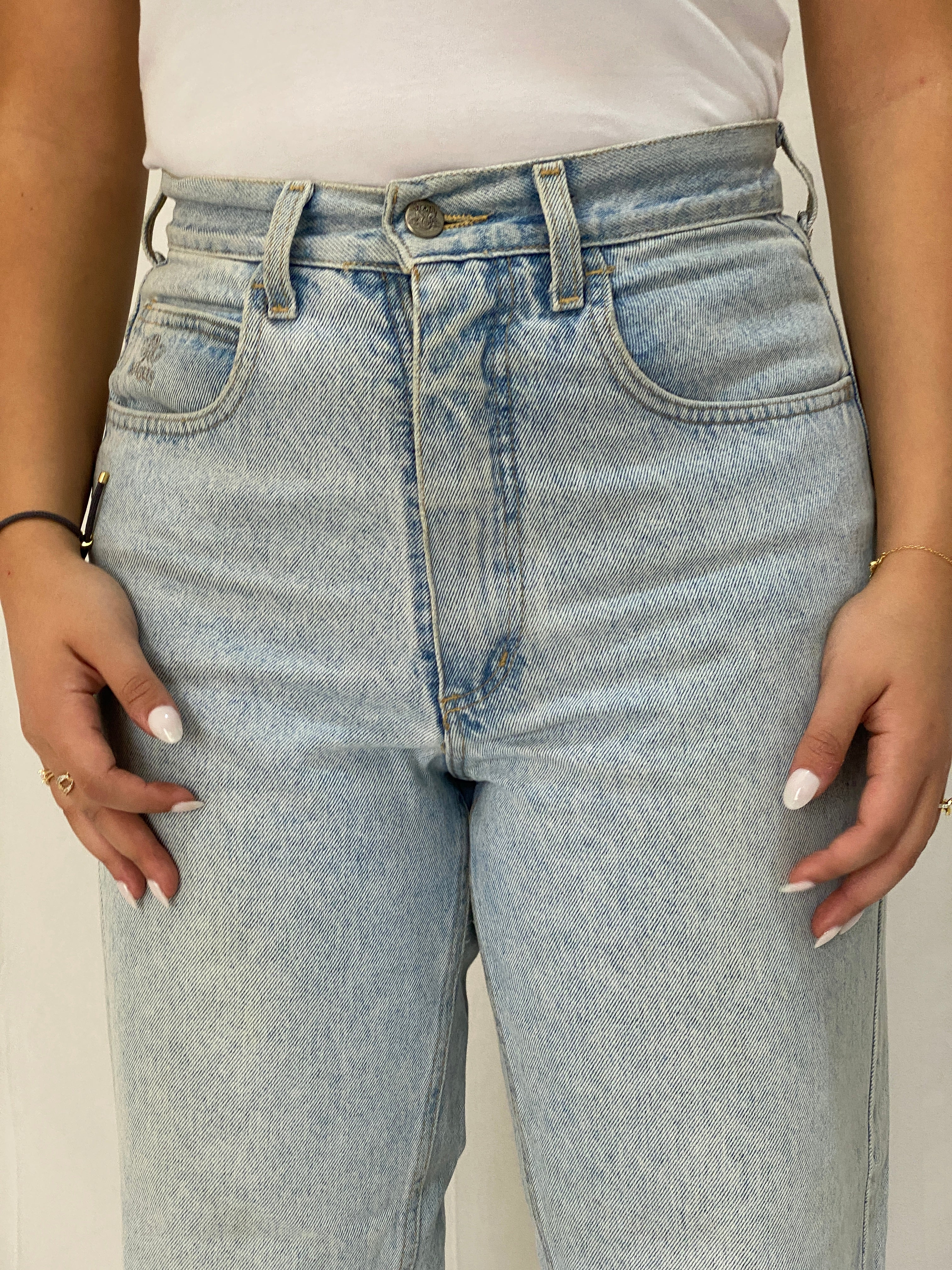 Vintage 90s Angels High-Waisted Mom Jeans Light Wash Straight Leg Denim - 38EUR