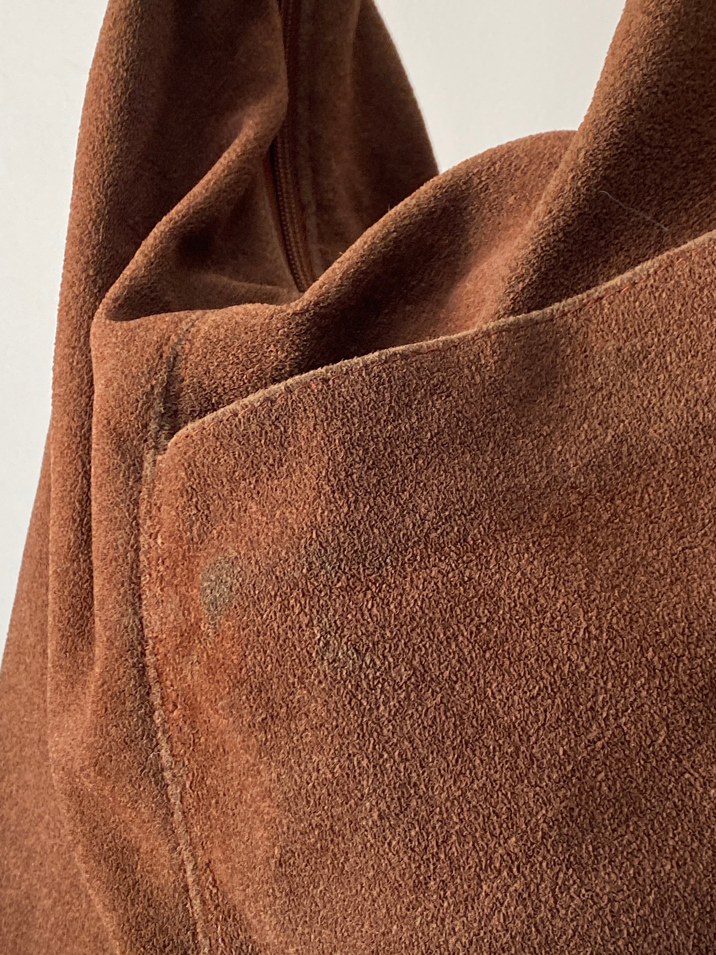 Vintage Capezio Brown Suede Shoulder Bag Slouchy Hobo Leather Y2K Balletcore Tote Bag