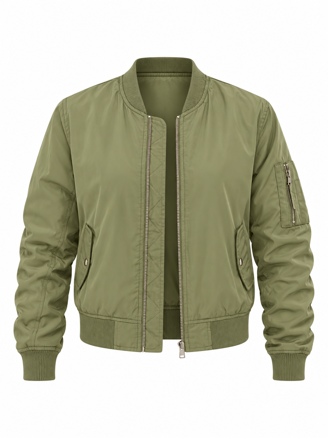 Y2K FB Sister Olive Green MA-1 Bomber Jacket - L