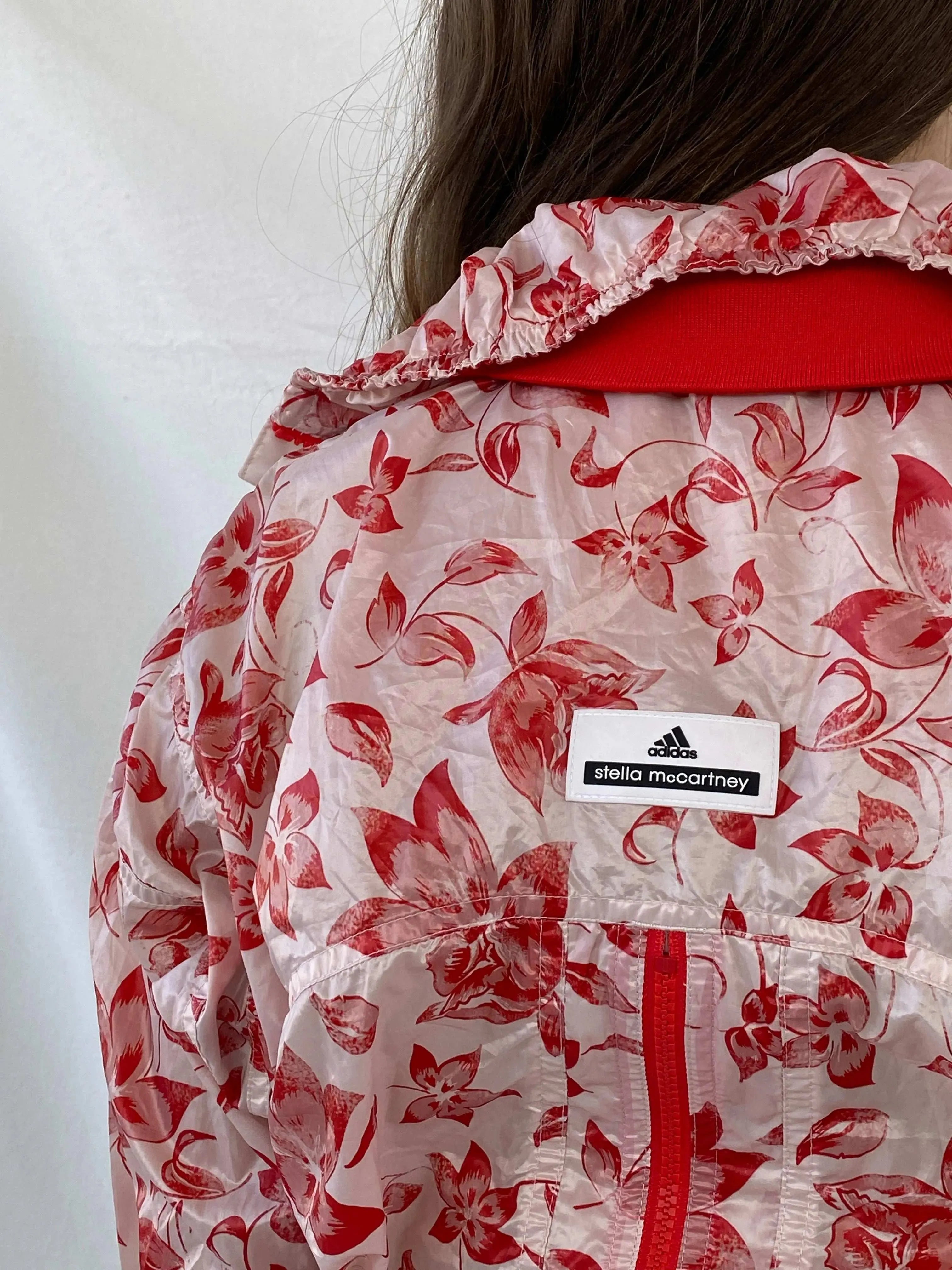 Adidas X Stella McCartney Floral Red Track Windbreaker Jacket - S - Balagan Vintage Windbreaker Jacket 00s, Coats&Jackets, Mira, vintage, vintage windbreaker, windbreaker, windbreaker jacket, women, Women's Windbreaker Jackets