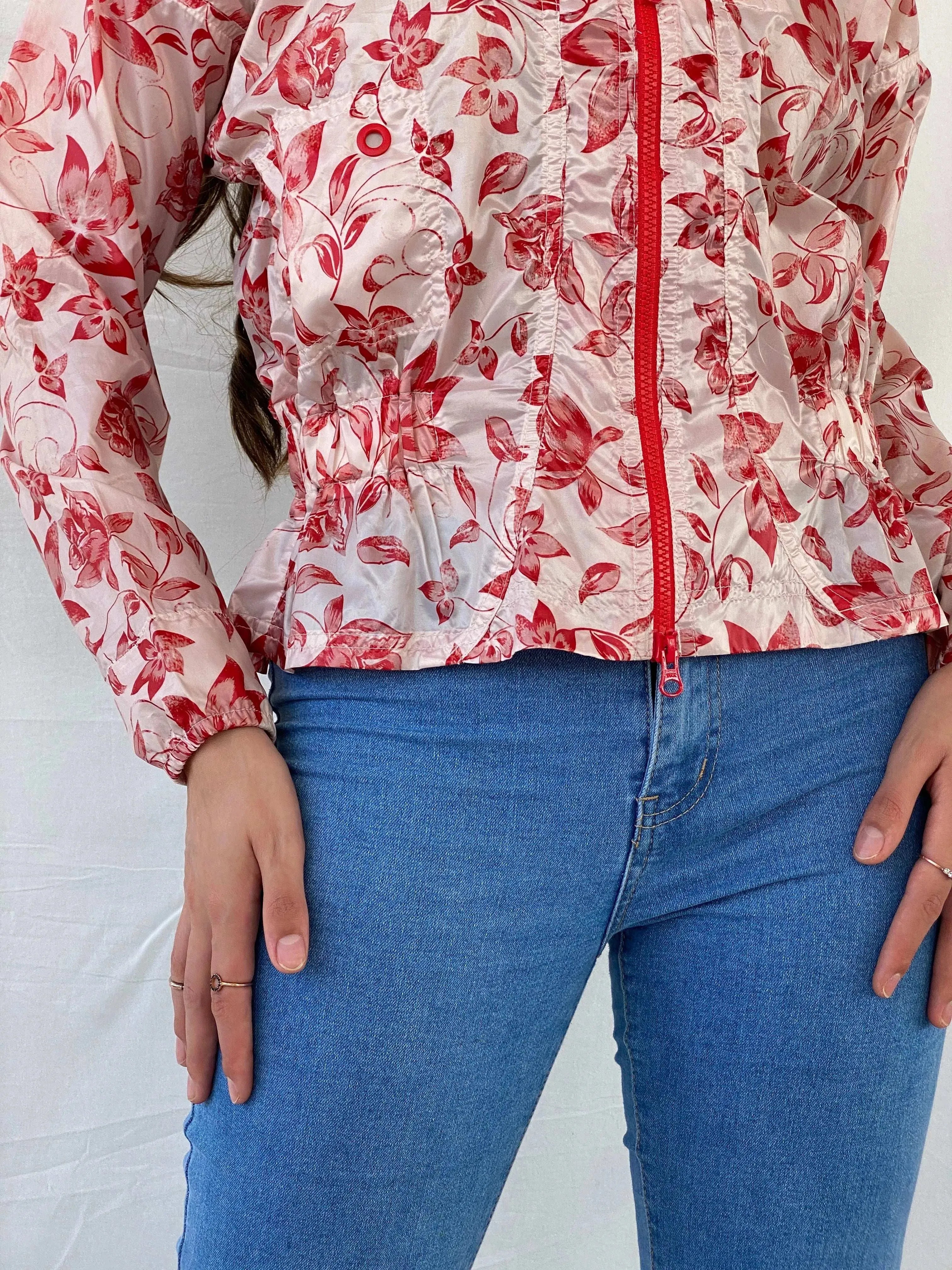 Adidas X Stella McCartney Floral Red Track Windbreaker Jacket - S - Balagan Vintage Windbreaker Jacket 00s, Coats&Jackets, Mira, vintage, vintage windbreaker, windbreaker, windbreaker jacket, women, Women's Windbreaker Jackets