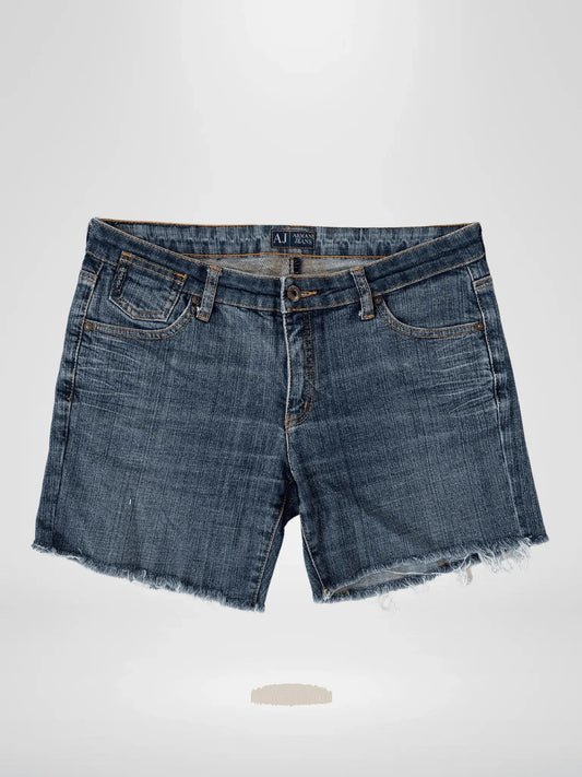 Armani Jeans AJ Indigo 006 Dark Wash Denim Shorts - Balagan Vintage Shorts 00s, armani, denim, jeans, Lana, shorts