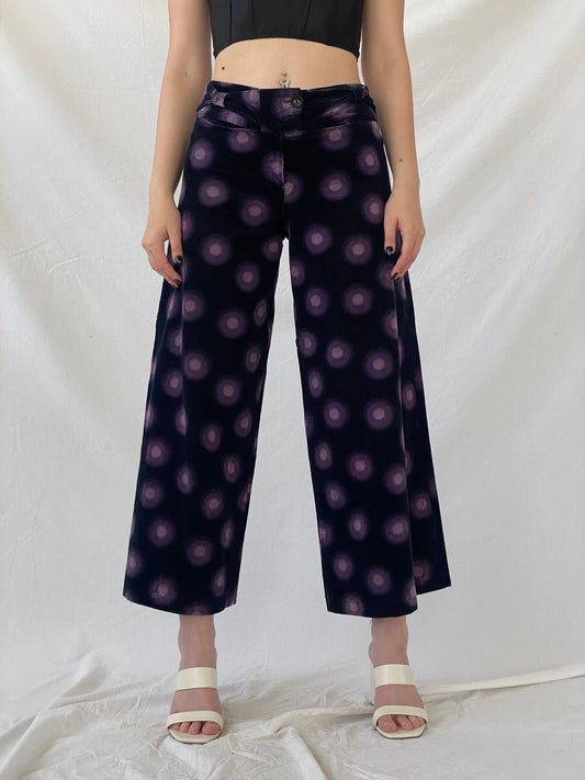Art Ateliers Rare Toggery Wide Leg Black & Purple Corduroy Pants - M - Balagan Vintage Corduroy Pants 90s, Ayah, corduroy pants, vintage pants, women pants