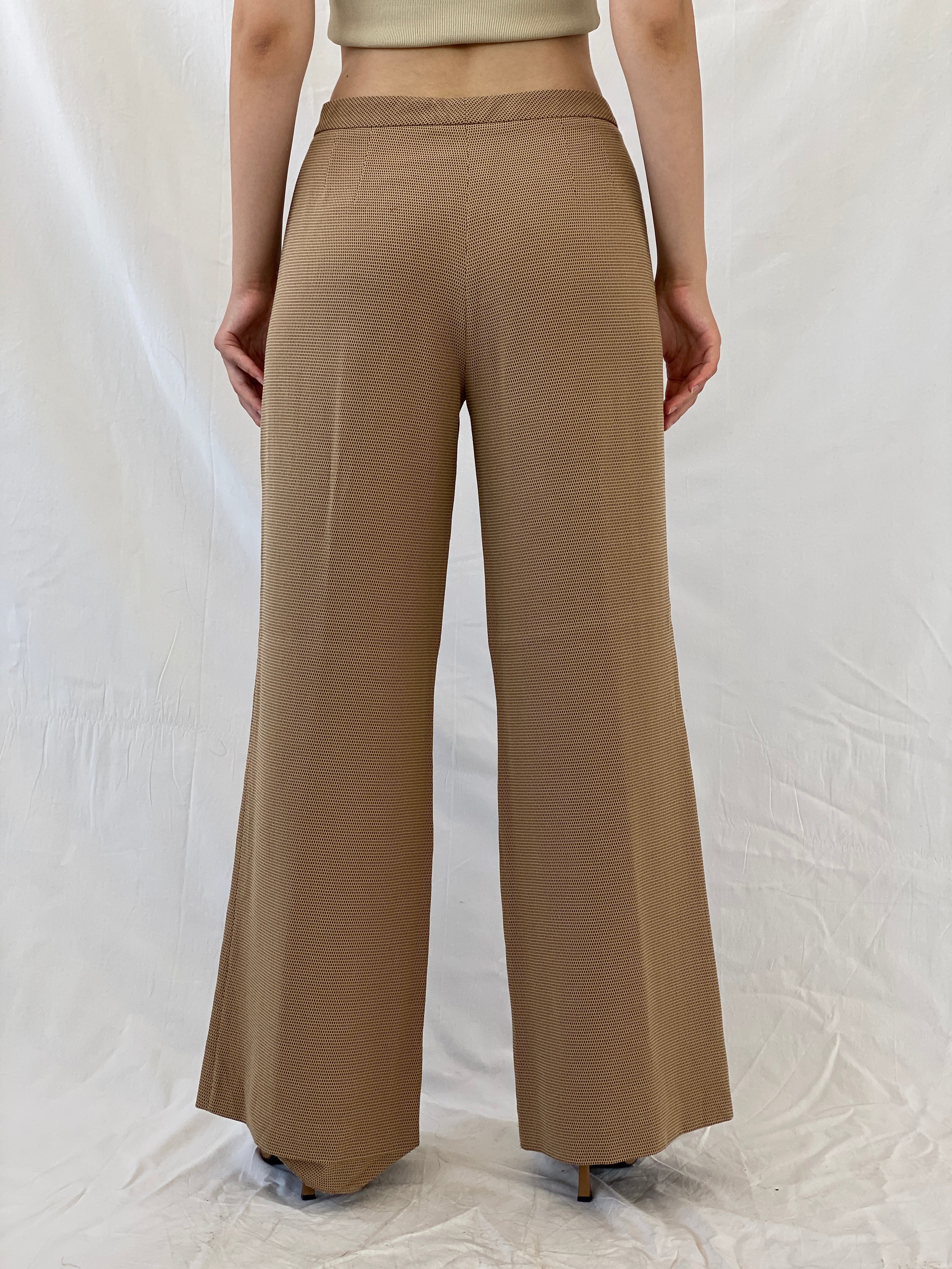 Ashley Brooke Designer Mode Beige Wide Leg Trousers Mid Rise Pants - L - Balagan Vintage Pants 00s, Ayah, NEW IN, Office core, pants, winter