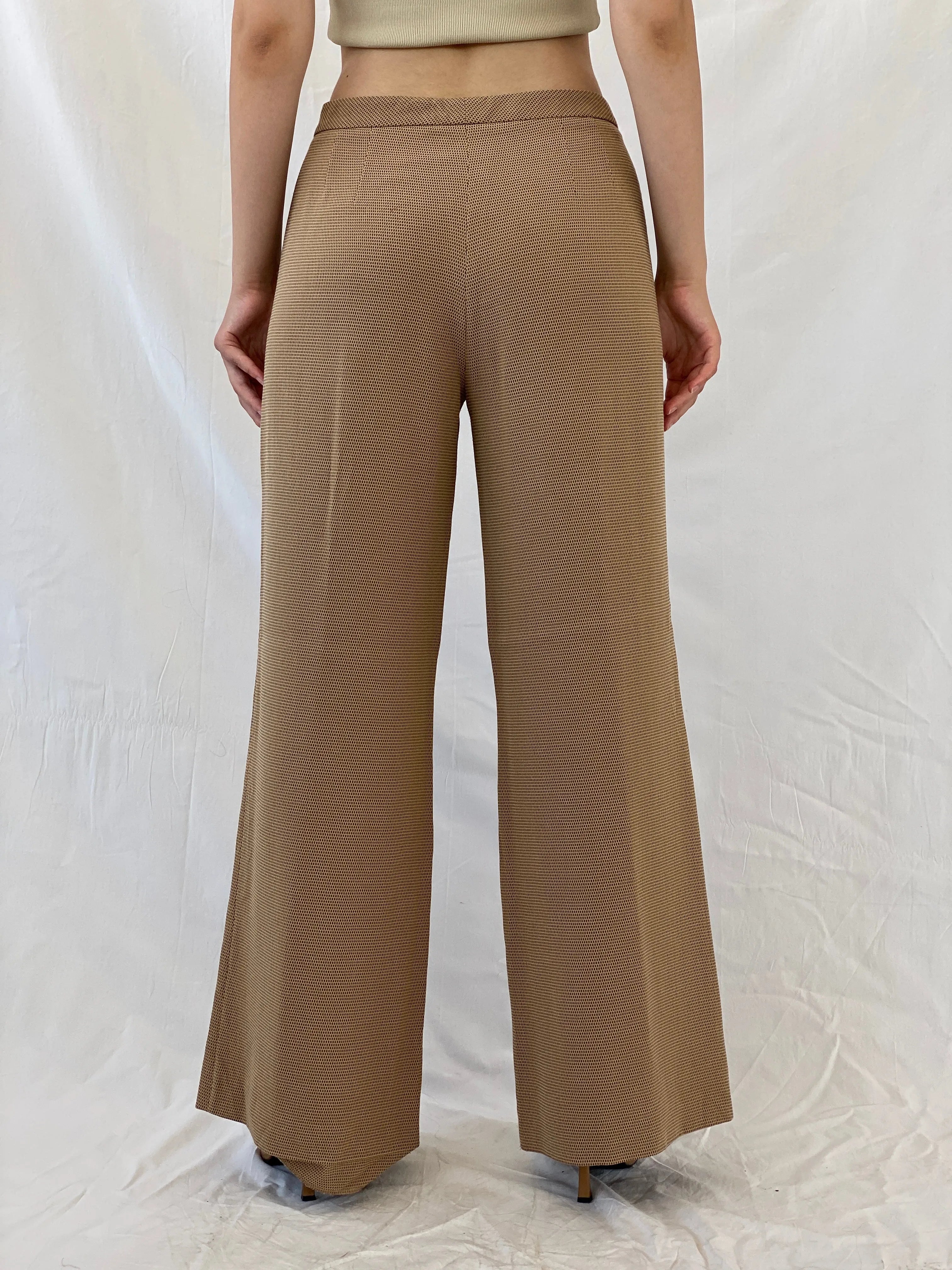 Ashley Brooke Designer Mode Beige Wide Leg Trousers Mid Rise Pants - L - Balagan Vintage Pants 00s, Ayah, NEW IN, Office core, pants, winter
