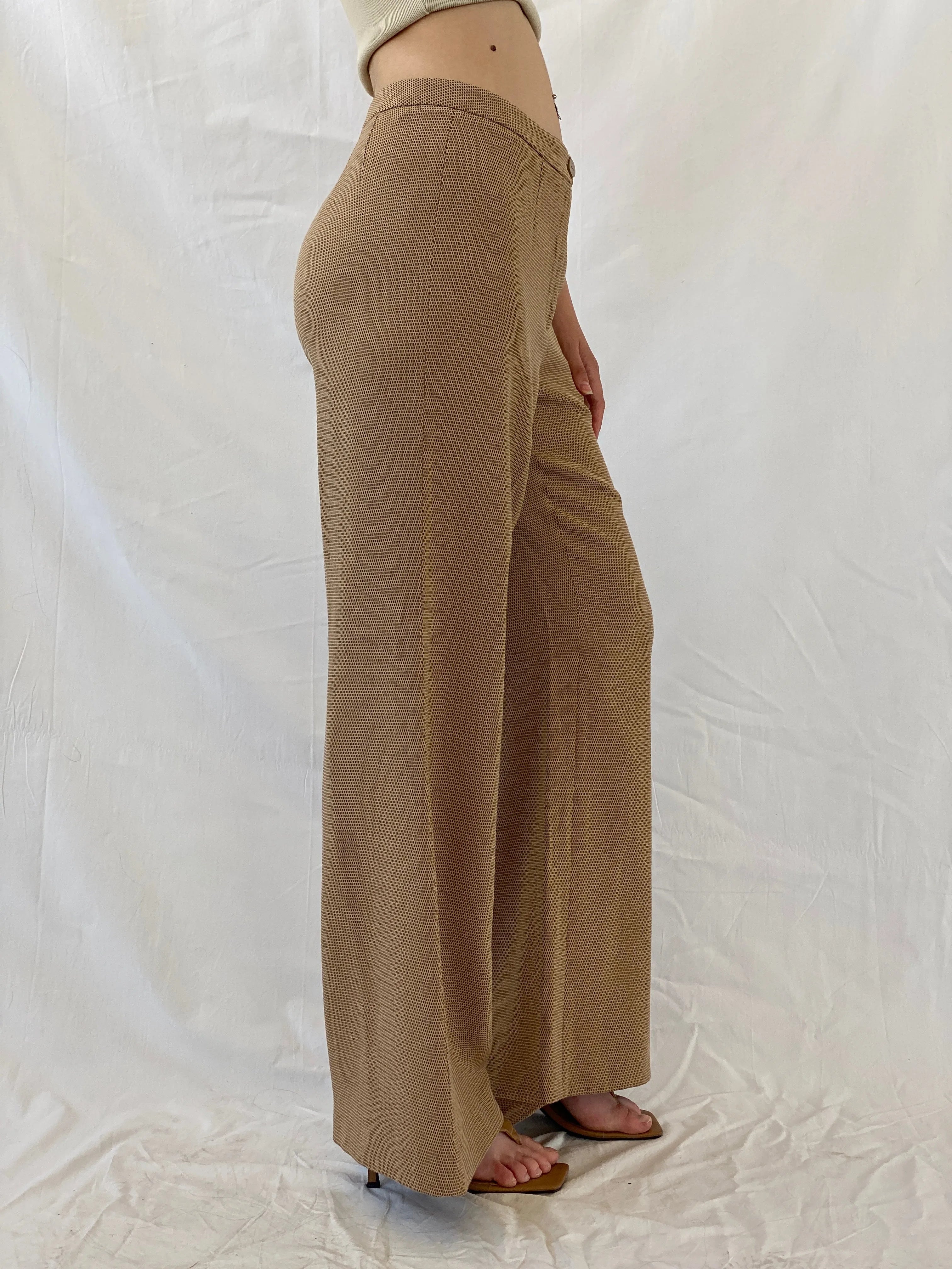 Ashley Brooke Designer Mode Beige Wide Leg Trousers Mid Rise Pants - L - Balagan Vintage Pants 00s, Ayah, NEW IN, Office core, pants, winter