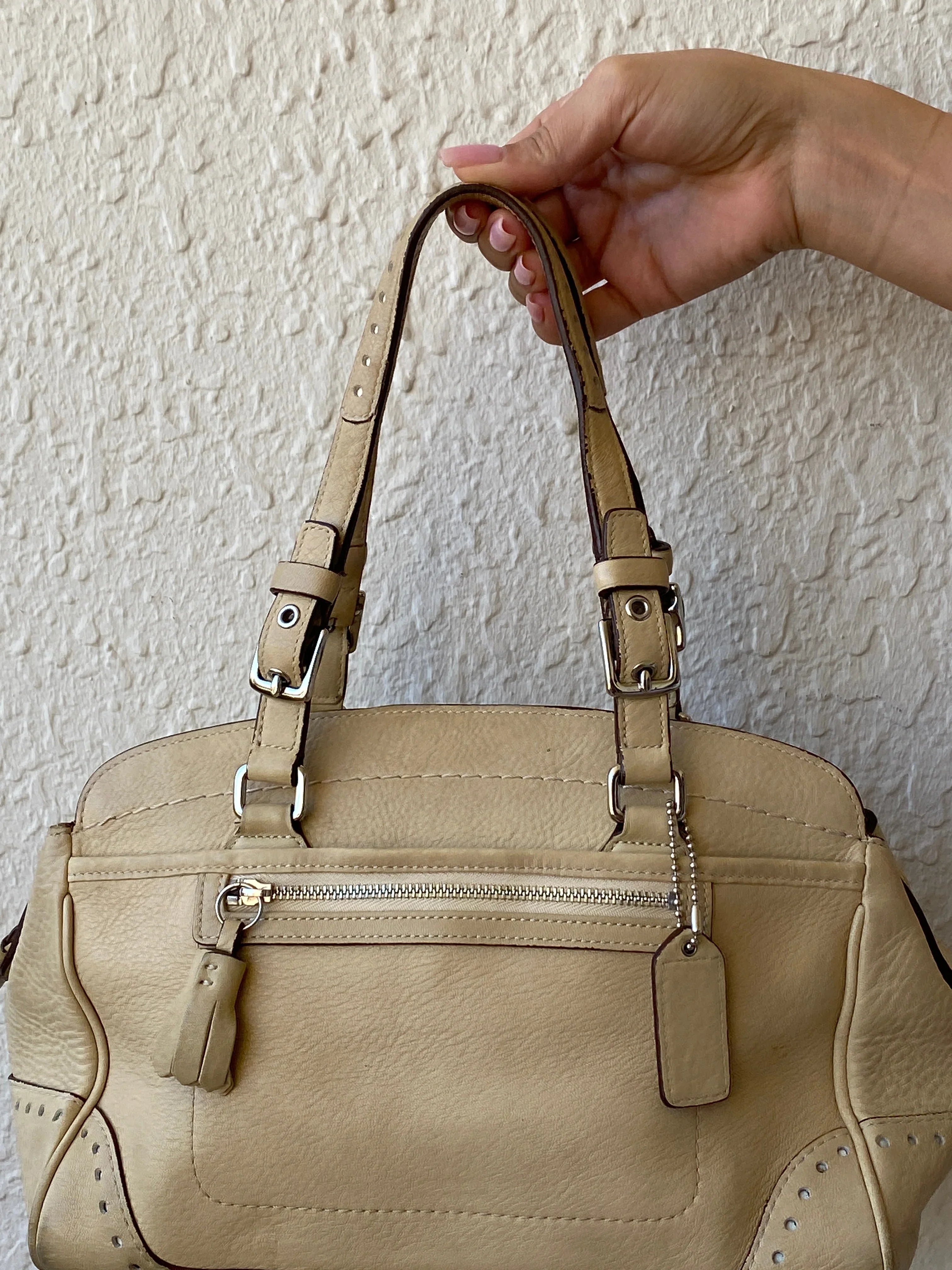 Authentic Coach Hampton Satchel Cream Leather Shoulder Bag - Balagan Vintage Shoulder Bag 00s, 90s, bag, NEW IN, shoulder bag, summer, Y2K