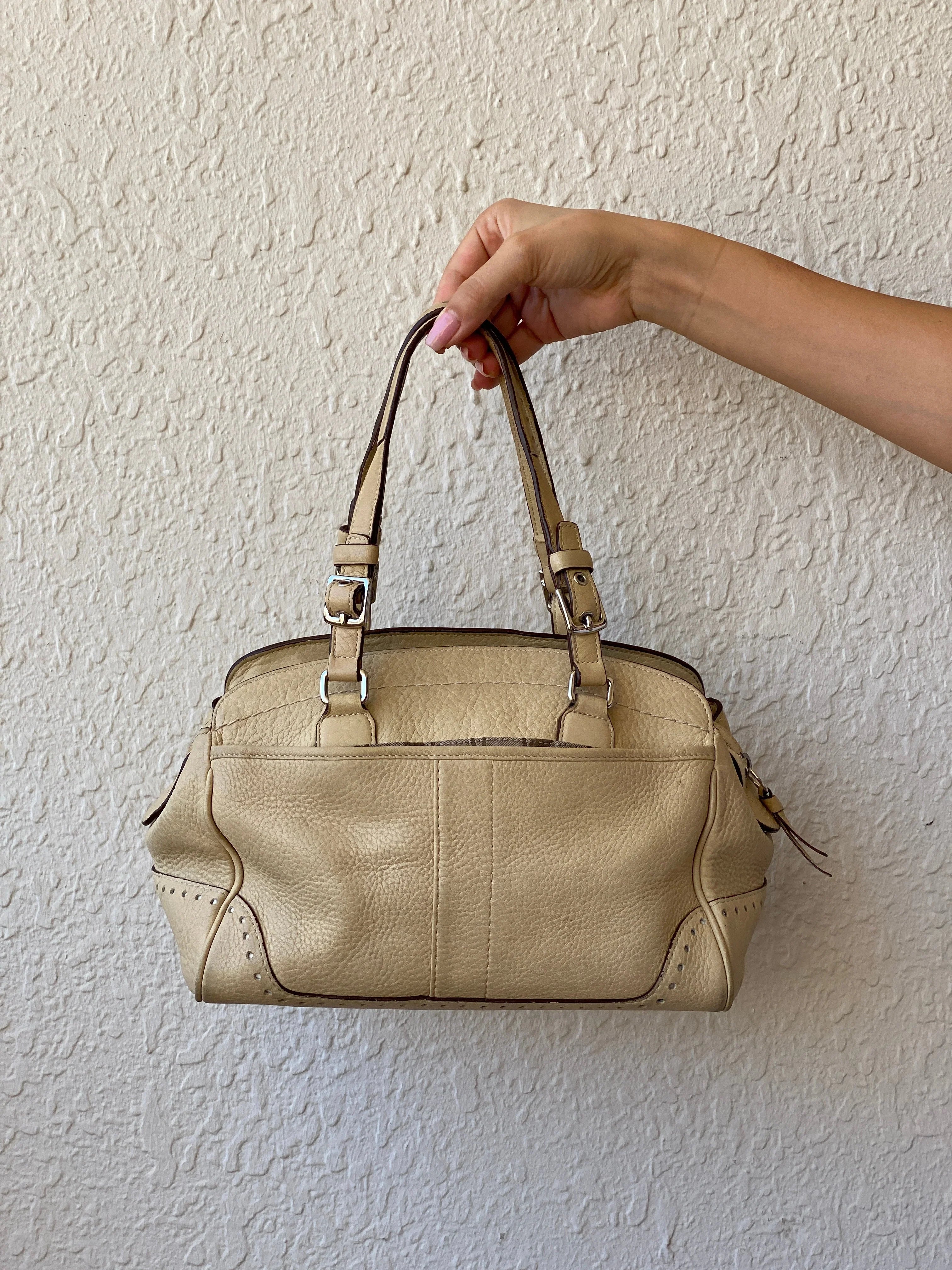 Authentic Coach Hampton Satchel Cream Leather Shoulder Bag - Balagan Vintage Shoulder Bag 00s, 90s, bag, NEW IN, shoulder bag, summer, Y2K