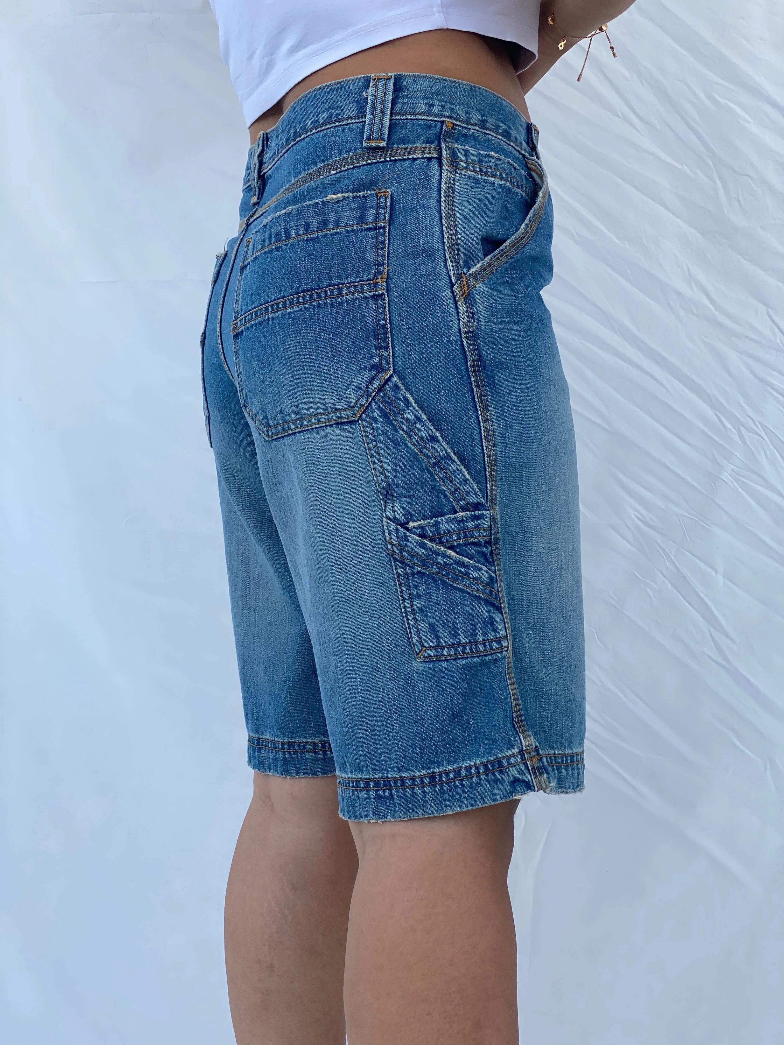 Authentic Jeans Wear Carpenter Style Denim Shorts Size L - Balagan Vintage Shorts 00s, 90s, denim, Dina, shorts
