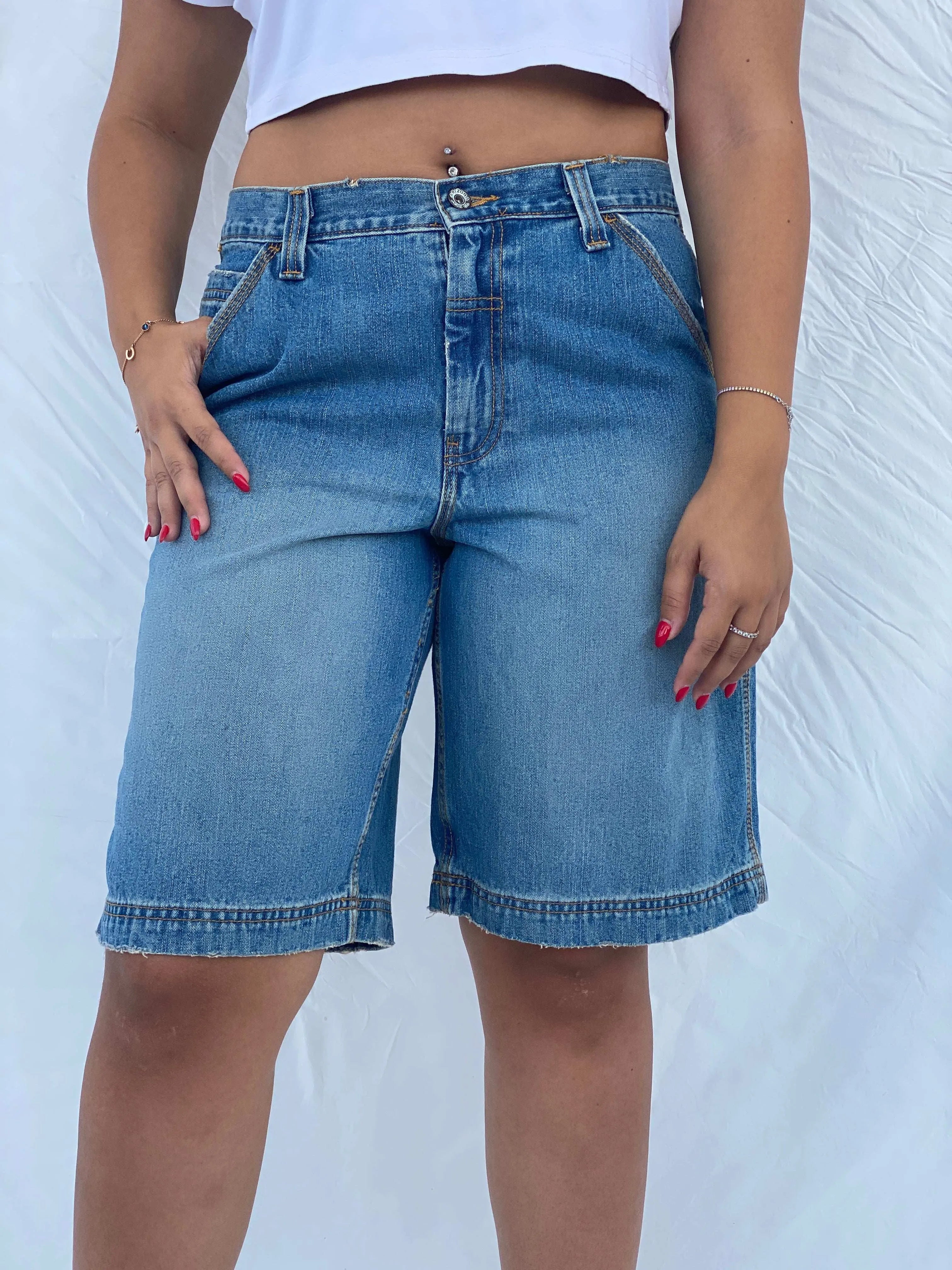 Authentic Jeans Wear Carpenter Style Denim Shorts Size L - Balagan Vintage Shorts 00s, 90s, denim, Dina, shorts