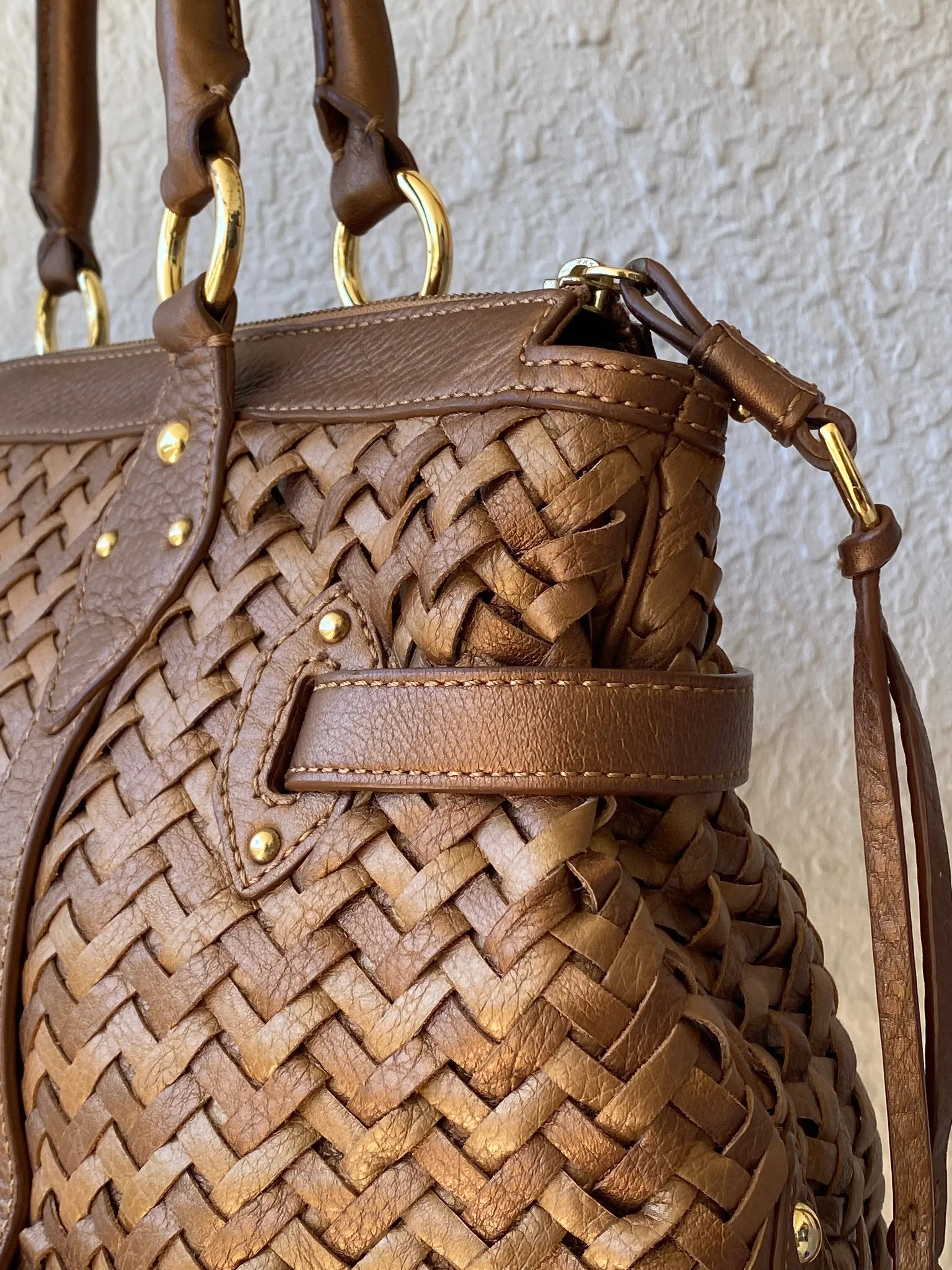 Beautiful Cole Haan Village Weave H06 Purse Woven Leather Bronze Handbag - Balagan Vintage Shoulder Bag bag, brown leather, genuine leather, handbag, NEW IN, shoulder bag, Y2K