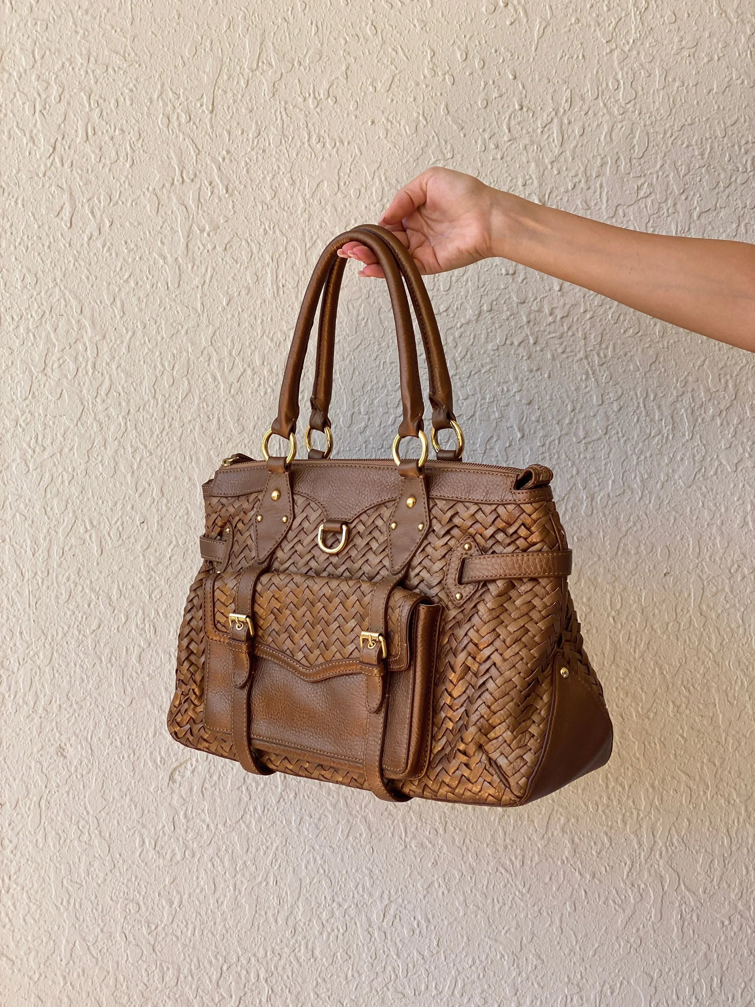 Beautiful Cole Haan Village Weave H06 Purse Woven Leather Bronze Handbag - Balagan Vintage Shoulder Bag bag, brown leather, genuine leather, handbag, NEW IN, shoulder bag, Y2K