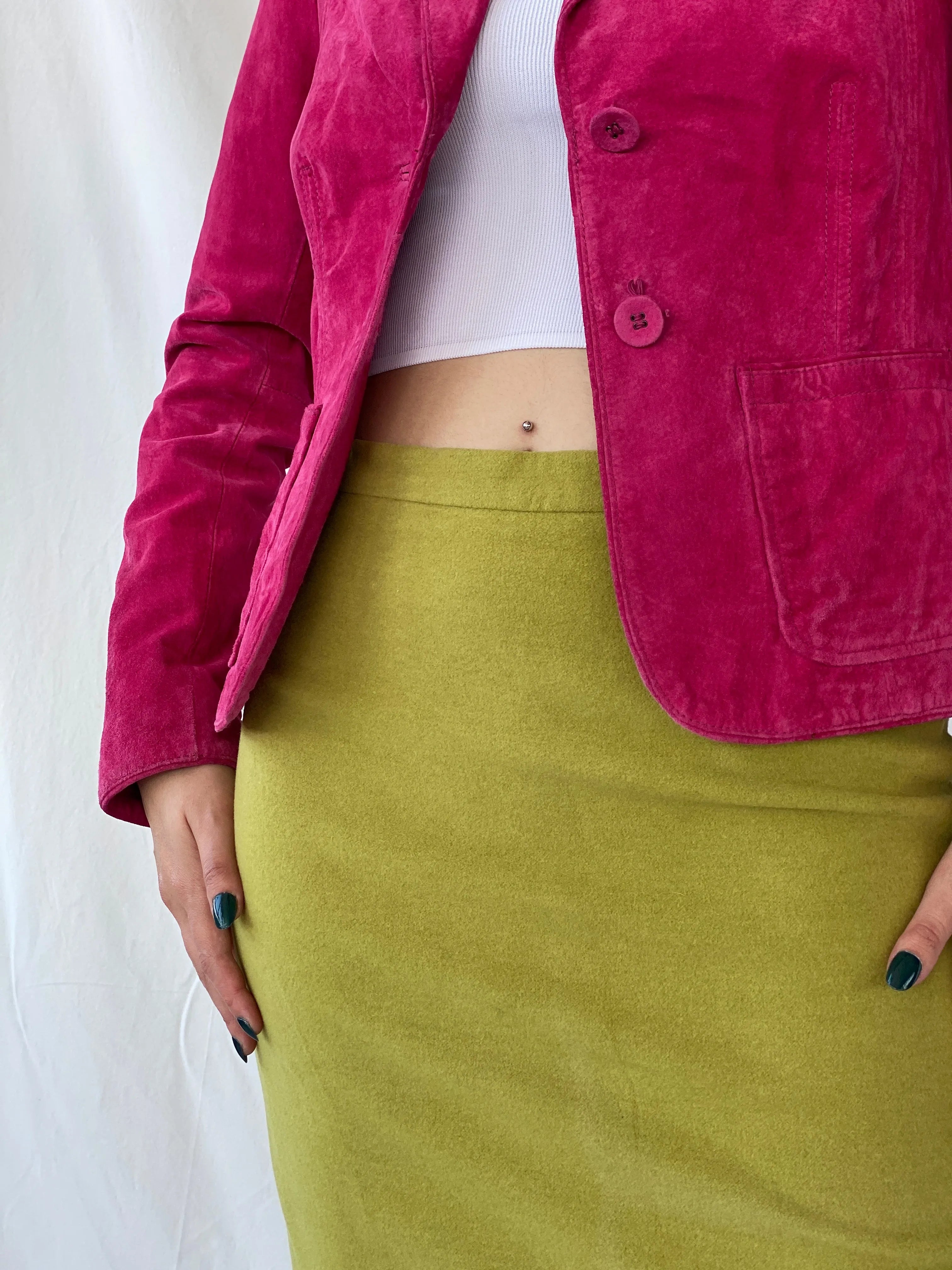 Beautiful Josephine & CO Women’s Genuine Suede Pink Blazer Jacket - M - Balagan Vintage Leather Jacket Ayah, Coats&Jackets, genuine leather, genuine leather jacket, leather jacket, Women's Blazers, Women's Leather Jackets
