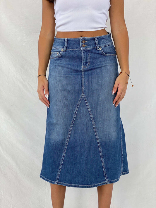 Beautiful Little Big LTB Midi Denim Skirt - Balagan Vintage Midi Skirt 00s, 90s, denim, denim skirt, midi skirt, Rama