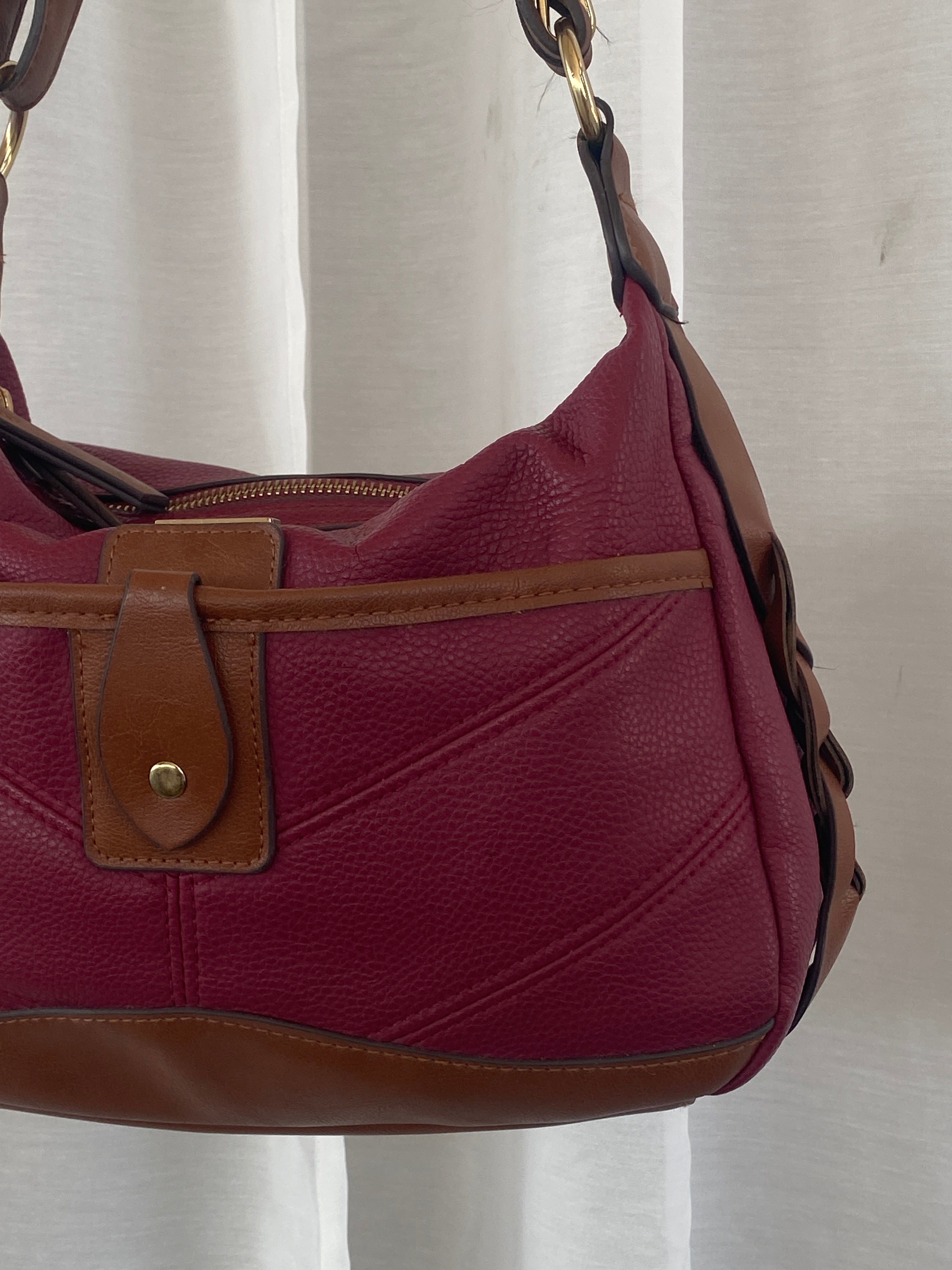 Beautiful Rosetti Purse Purple & Brown Everyday Shoulder Bag - Balagan Vintage Handbags 00s, 90s, bag, NEW IN, red leather, shoulder bag, Y2K