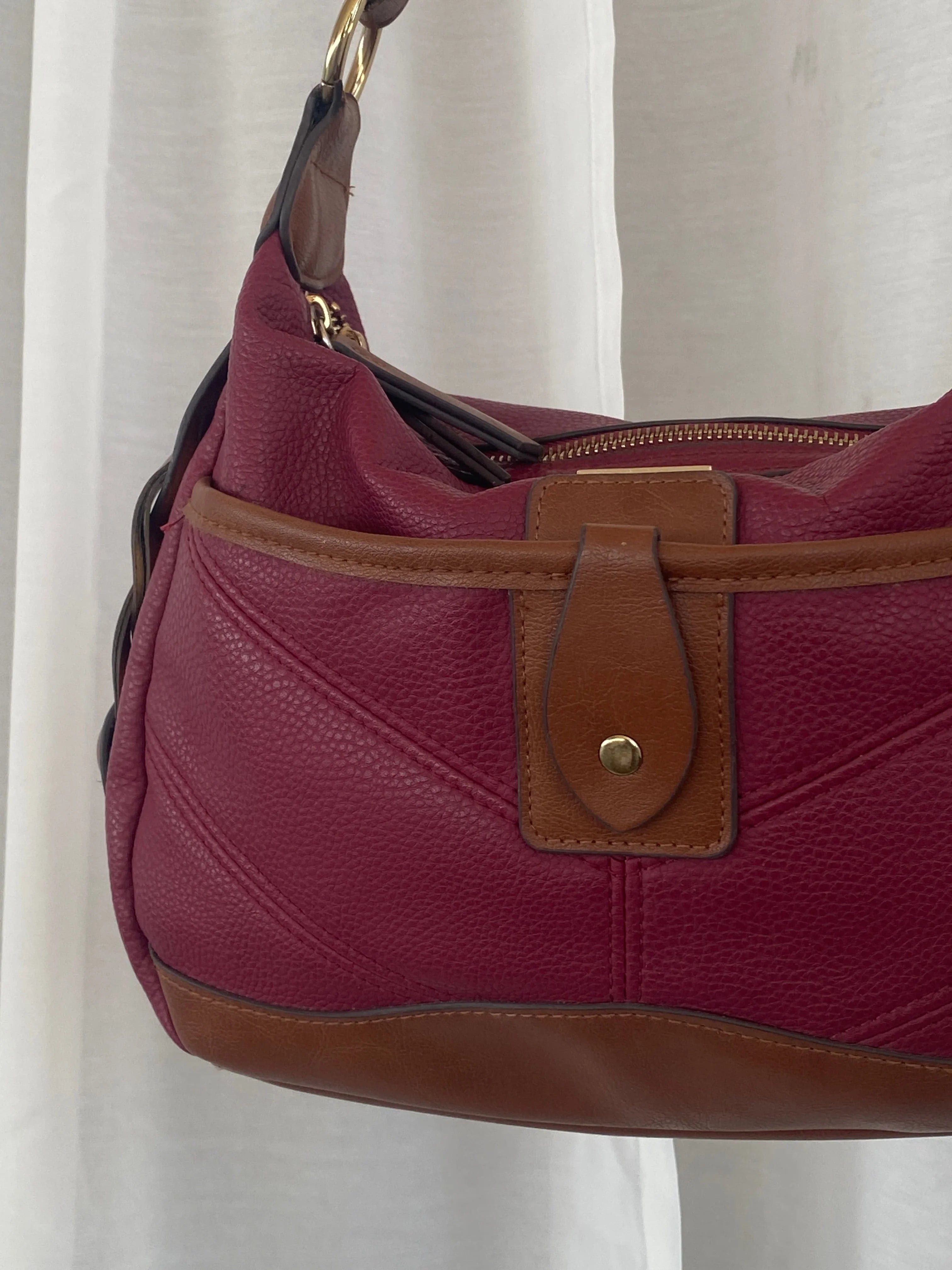 Beautiful Rosetti Purse Purple & Brown Everyday Shoulder Bag - Balagan Vintage Handbags 00s, 90s, bag, NEW IN, red leather, shoulder bag, Y2K