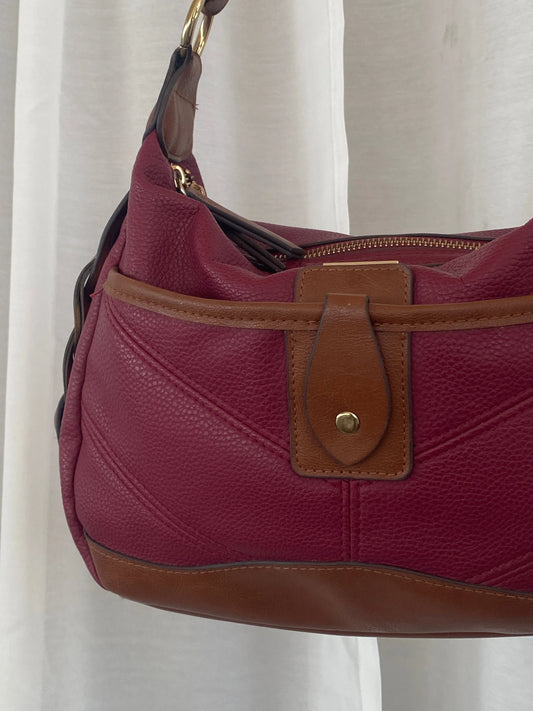 Beautiful Rosetti Purse Purple & Brown Everyday Shoulder Bag - Balagan Vintage Handbags 00s, 90s, bag, NEW IN, red leather, shoulder bag, Y2K