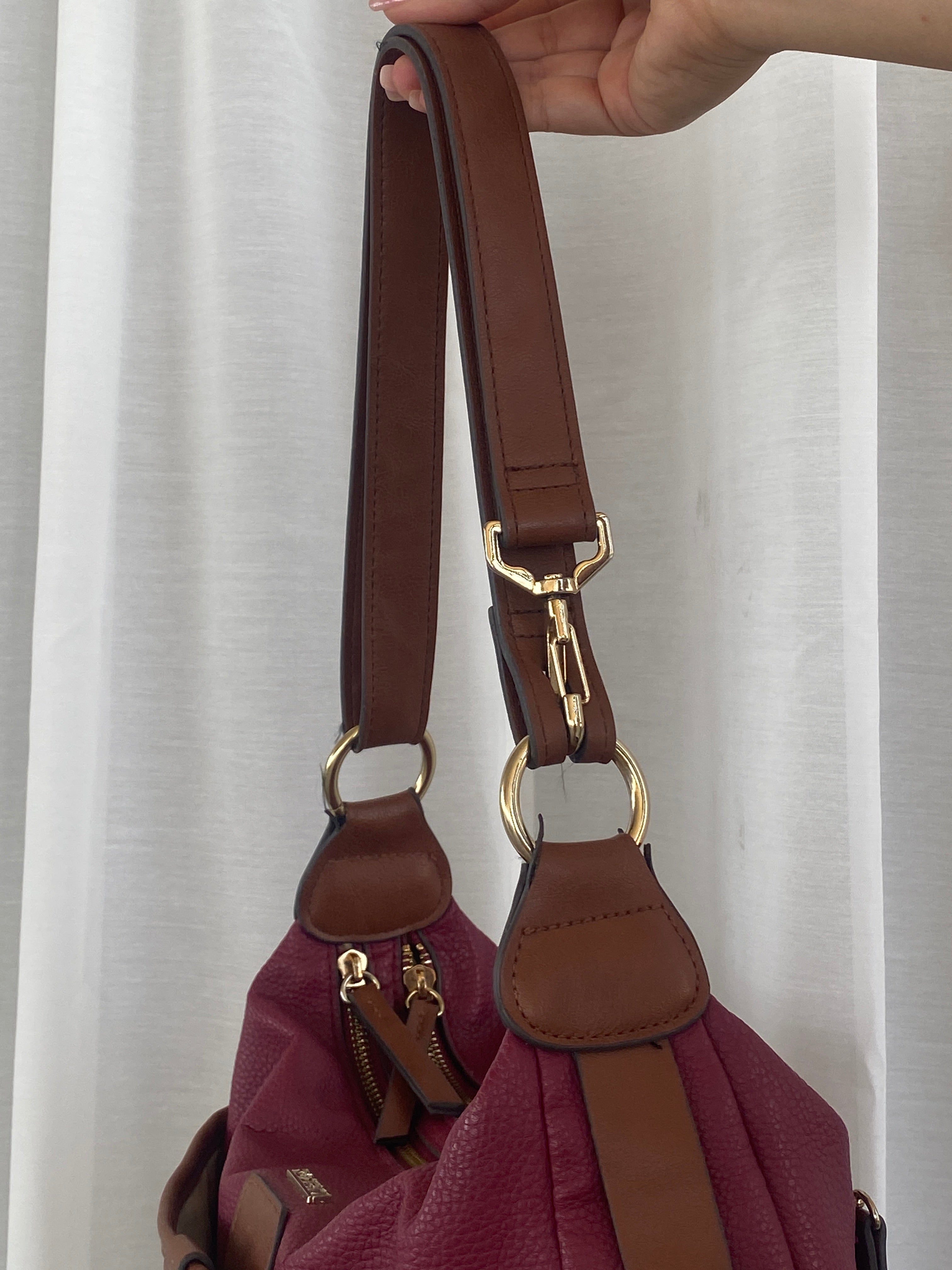 Beautiful Rosetti Purse Purple & Brown Everyday Shoulder Bag - Balagan Vintage Handbags 00s, 90s, bag, NEW IN, red leather, shoulder bag, Y2K