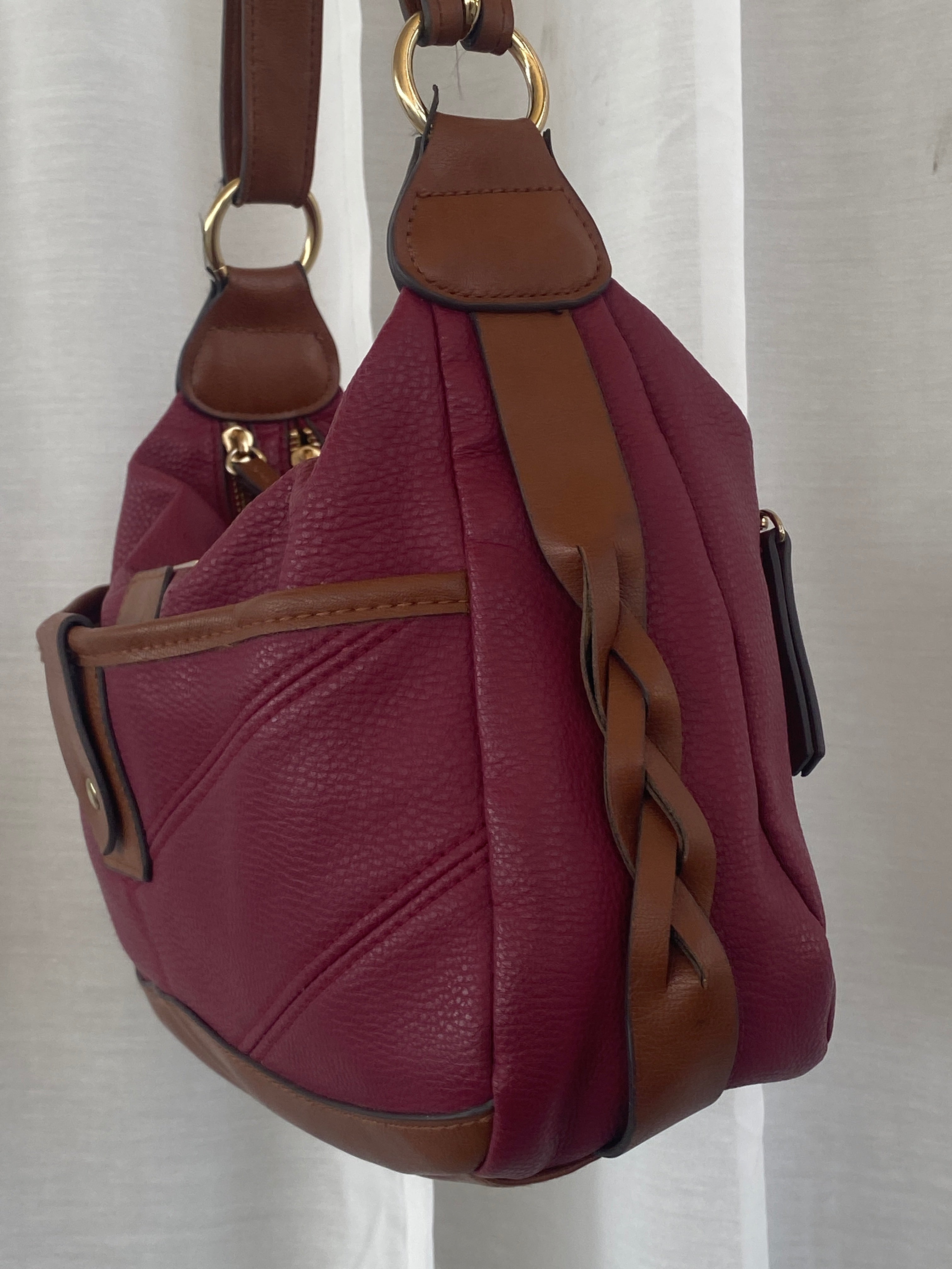 Beautiful Rosetti Purse Purple & Brown Everyday Shoulder Bag - Balagan Vintage Handbags 00s, 90s, bag, NEW IN, red leather, shoulder bag, Y2K