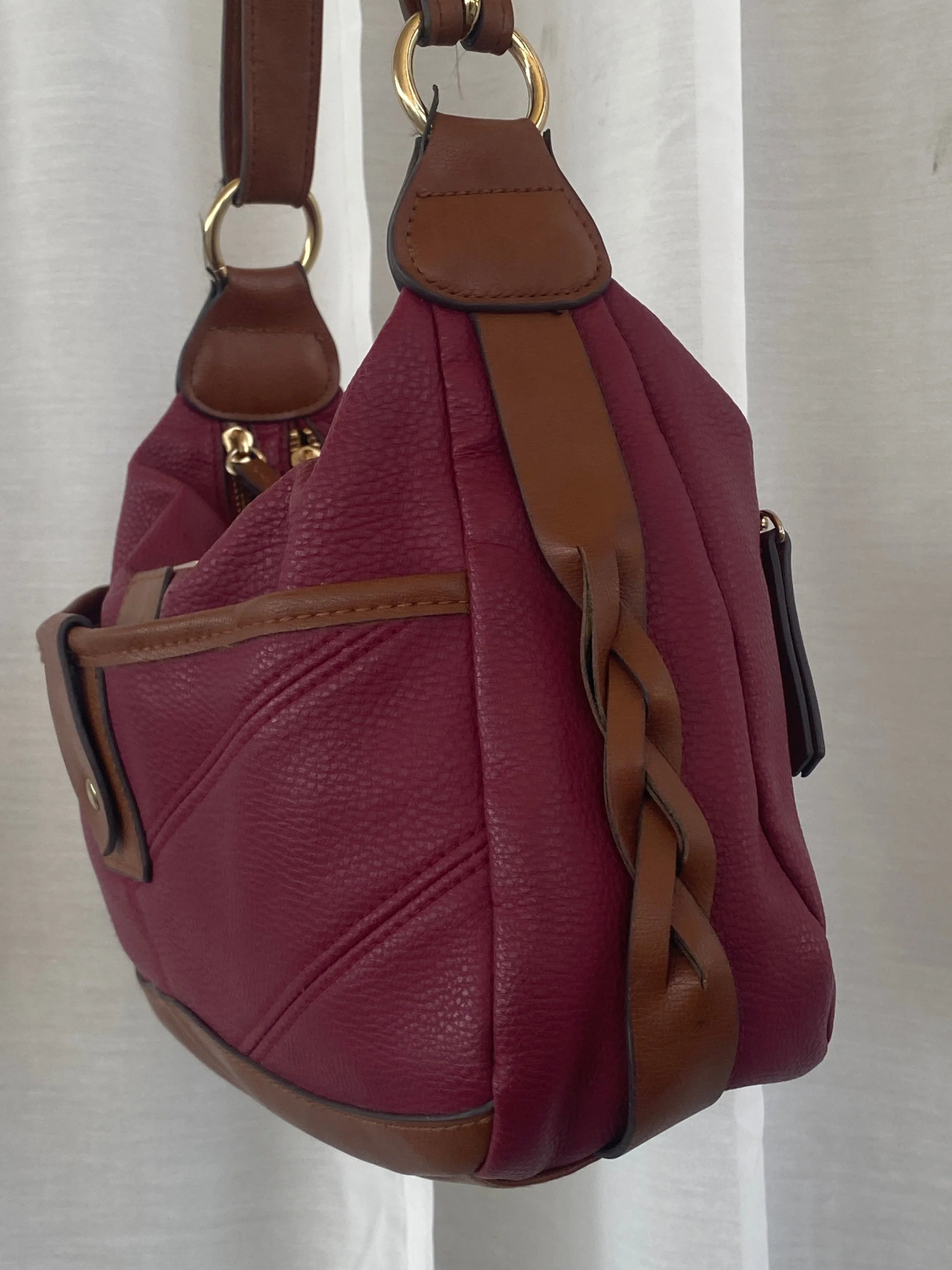 Beautiful Rosetti Purse Purple & Brown Everyday Shoulder Bag - Balagan Vintage Handbags 00s, 90s, bag, NEW IN, red leather, shoulder bag, Y2K