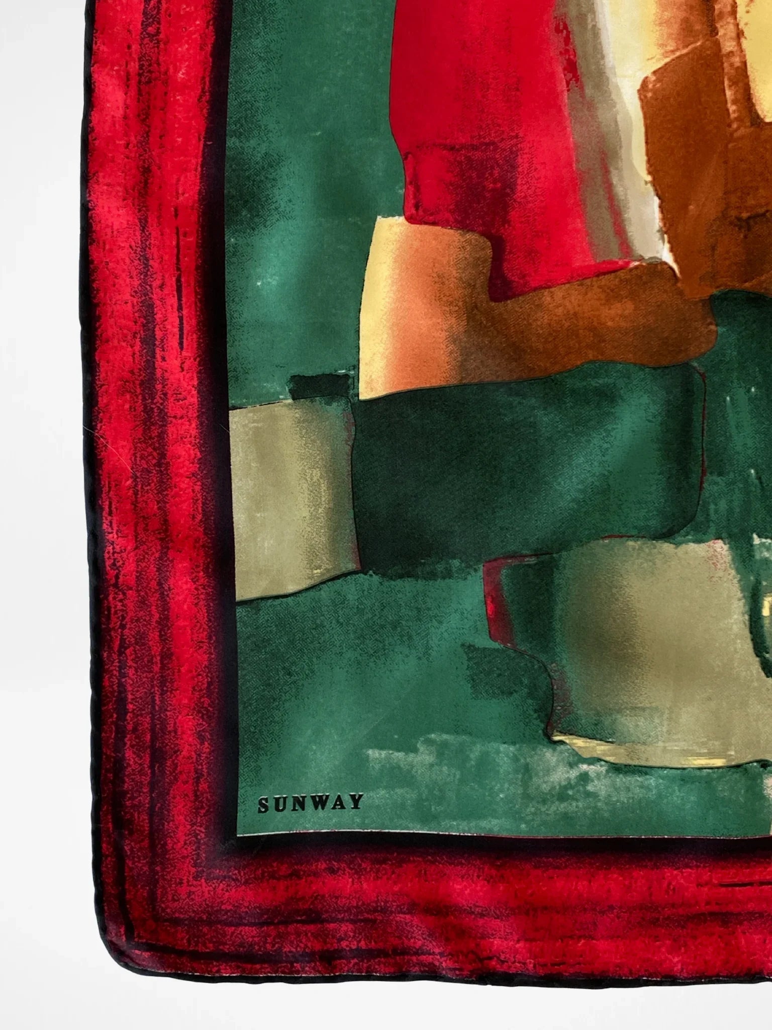 Beautiful Sunway Abstract Colorful Satin Square Scarf - Balagan Vintage Scarf 00s, multicolored, NEW IN, scarf, summer