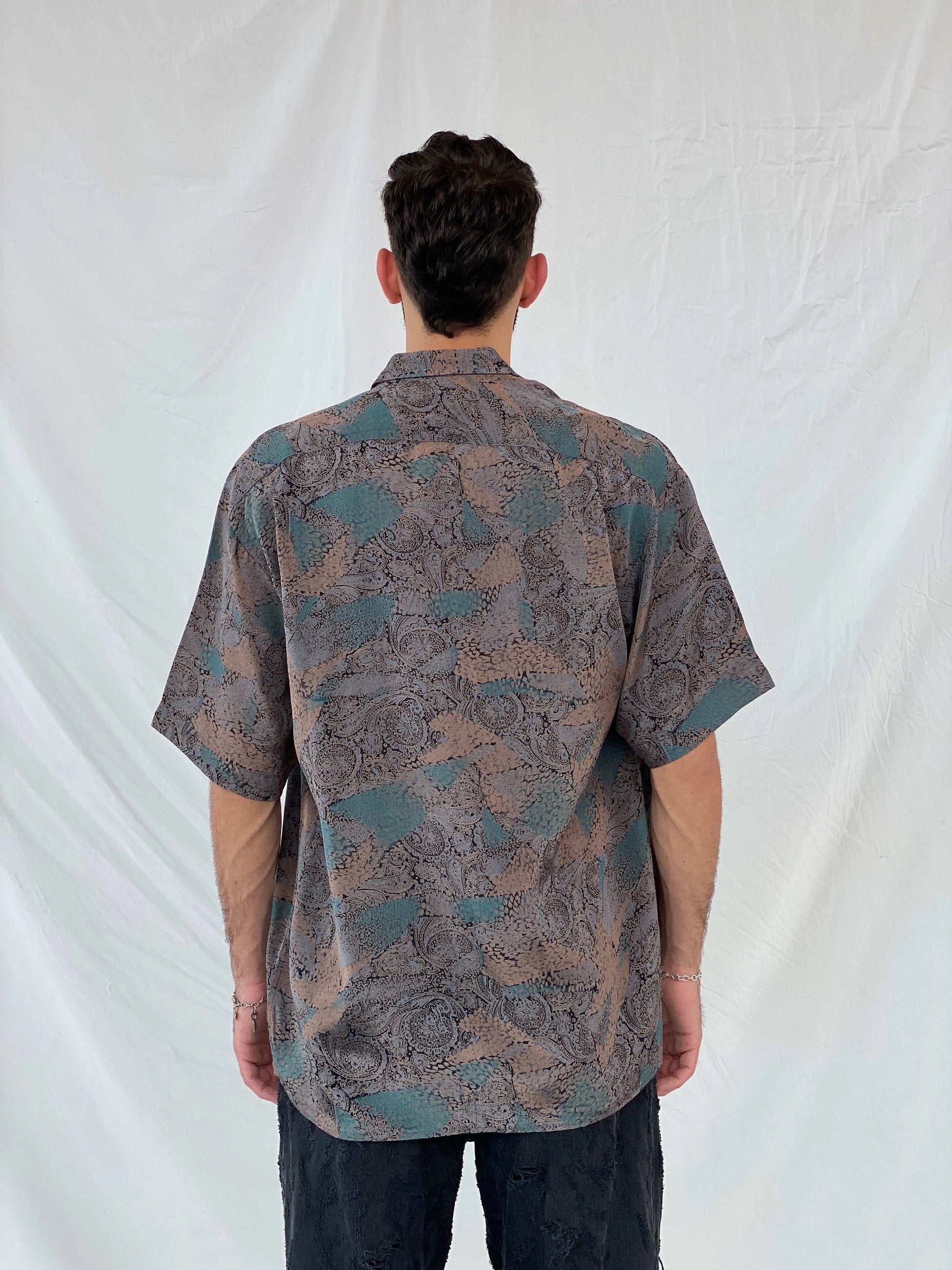 Beautiful Vintage 90s Christian Dior Paris Silk Shirt - L - Balagan Vintage Half Sleeve Shirt 00s, 90s, Awsam, half sleeve shirt, printed shirt, rare find, rare vintage, silk shirt