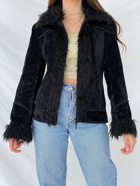 Beautiful Vintage Y2K Miss Eighteen Afghan Style Fur-Lined Jacket - Balagan Vintage Coat 00s, Afghan style, coat, Mira, vintage coat