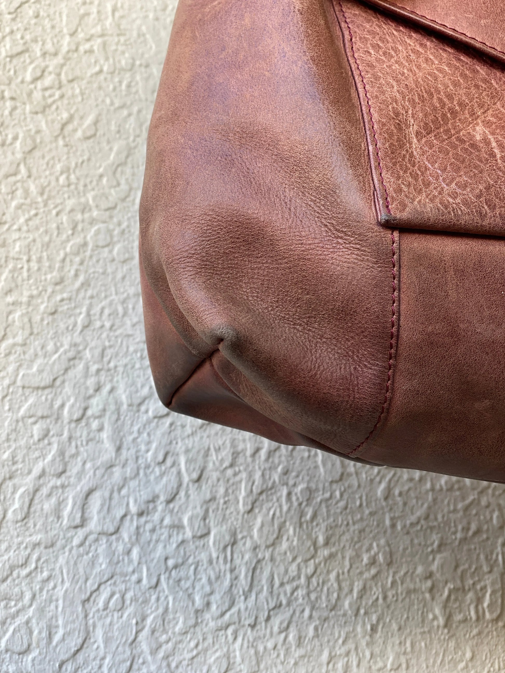 BURKELY Every Day Genuine Brown Leather Shoulder Bag - Balagan Vintage Handbags 90s, bag, brown leather, genuine leather, shoulder bag