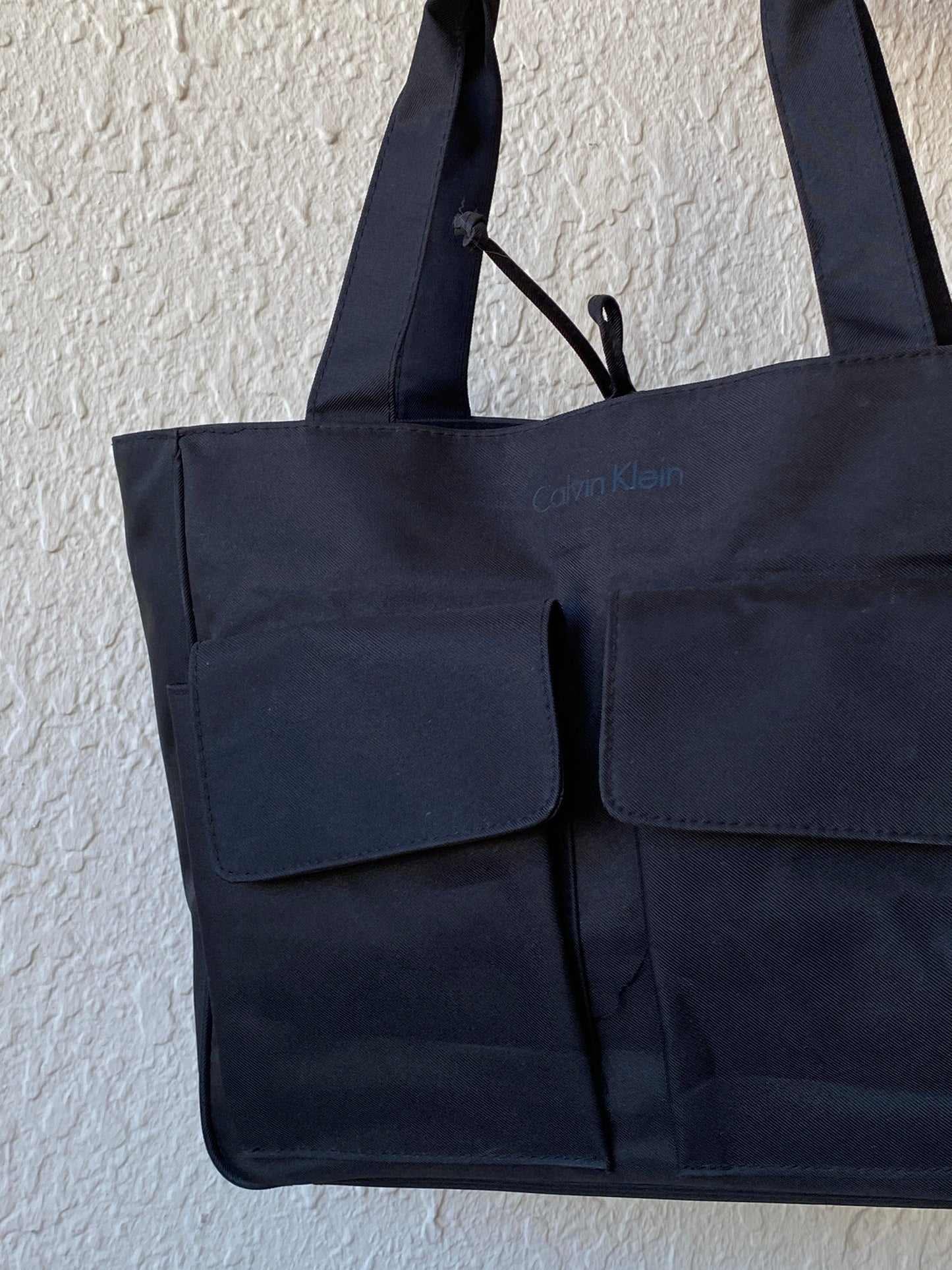 Calvin Klein Collection Shoulder Bag Black Canvas Laptop Tote Bag - Balagan Vintage Shoulder Bag 00s, 90s, bag, handbag, shoulder bag, Y2K, zebra, zebra print