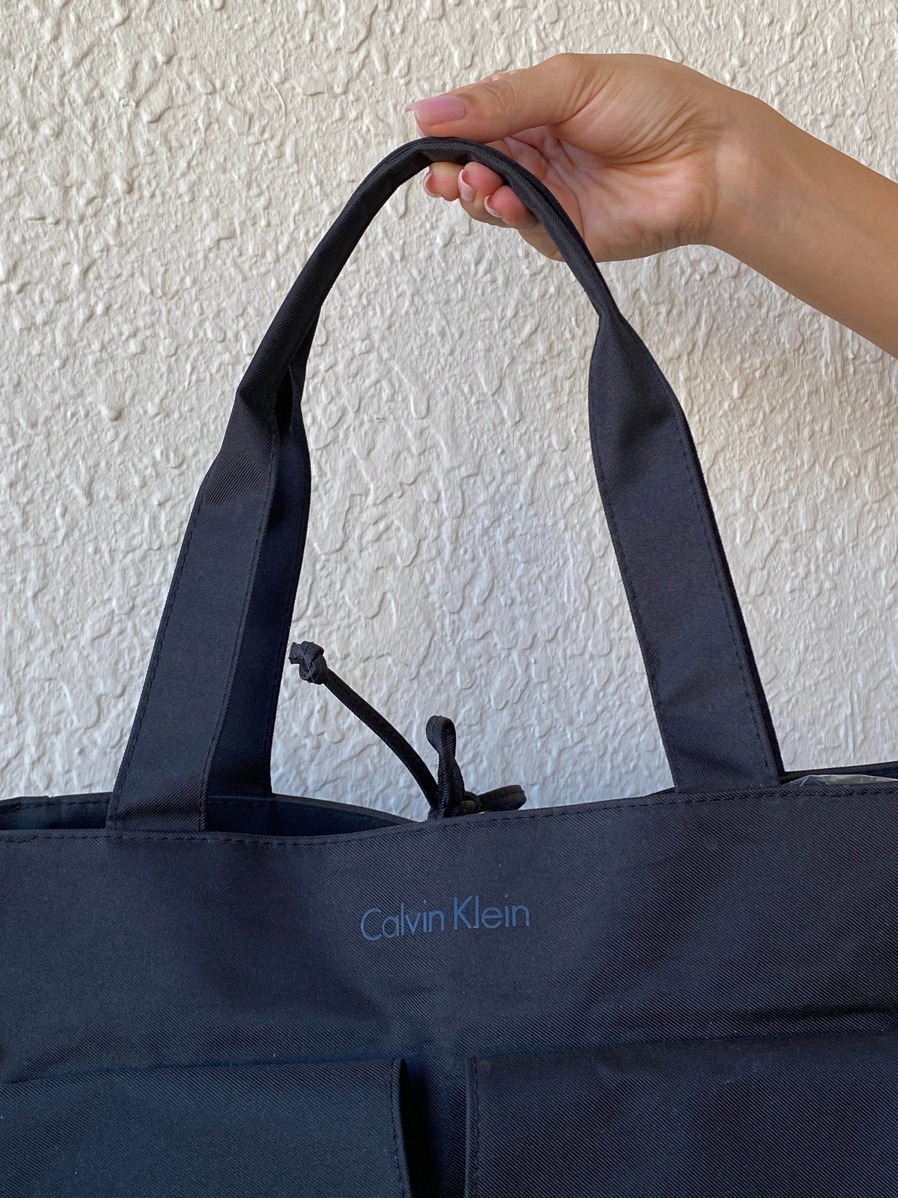 Calvin Klein Collection Shoulder Bag Black Canvas Laptop Tote Bag - Balagan Vintage Shoulder Bag 00s, 90s, bag, handbag, shoulder bag, Y2K, zebra, zebra print