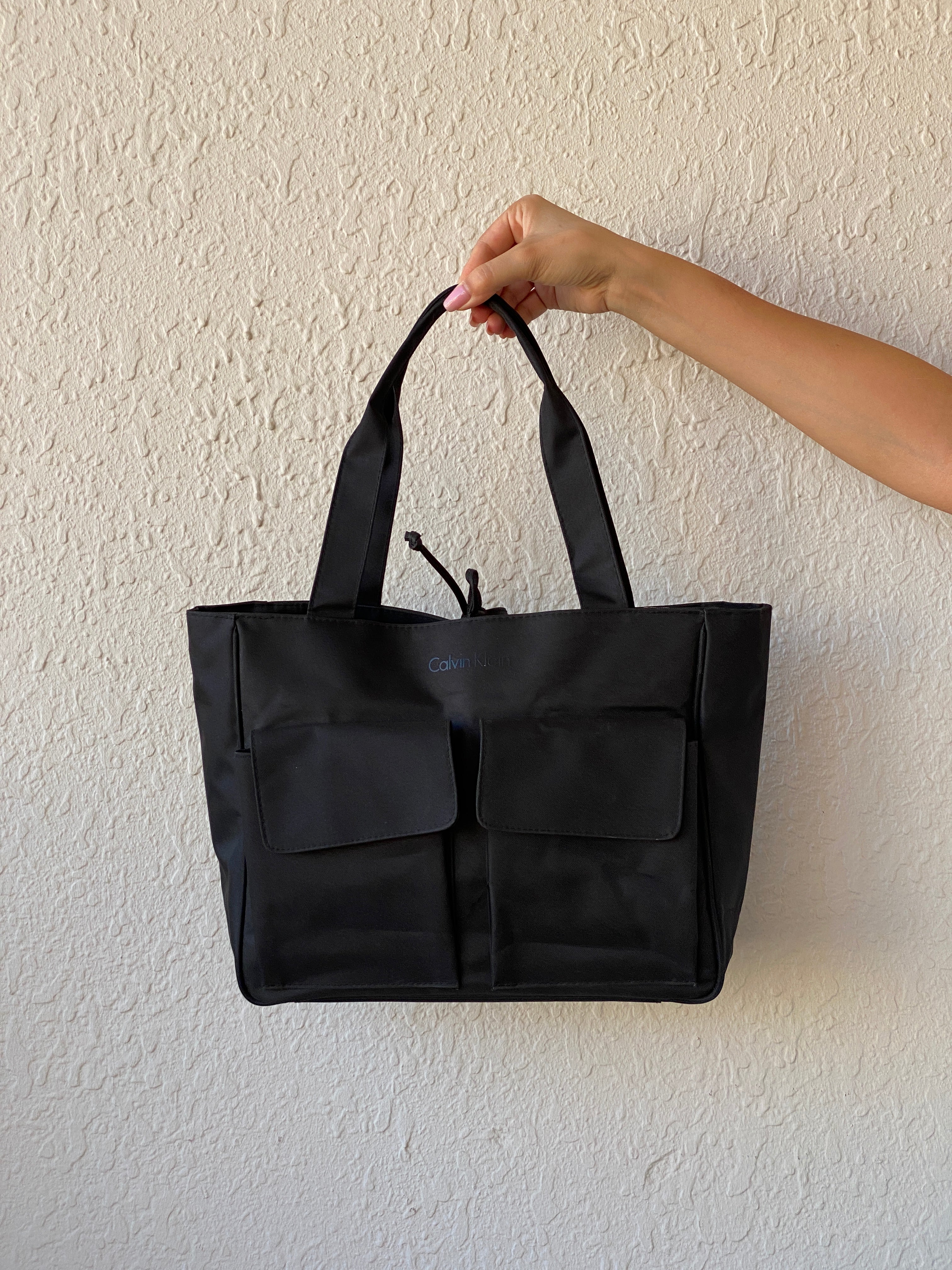 Calvin Klein Collection Shoulder Bag Black Canvas Laptop Tote Bag - Balagan Vintage Shoulder Bag 00s, 90s, bag, handbag, shoulder bag, Y2K, zebra, zebra print