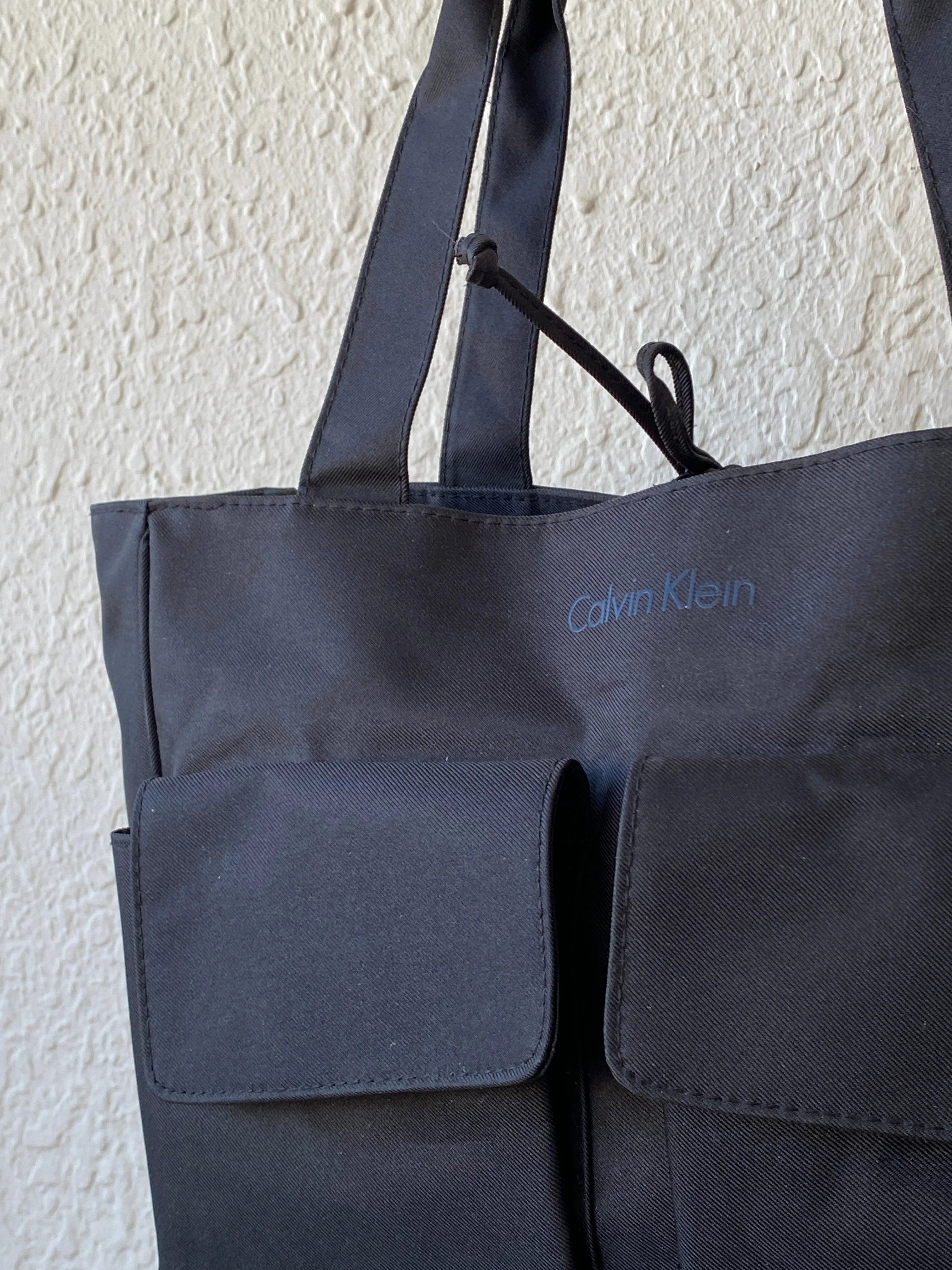 Calvin Klein Collection Shoulder Bag Black Canvas Laptop Tote Bag - Balagan Vintage Shoulder Bag 00s, 90s, bag, handbag, shoulder bag, Y2K, zebra, zebra print