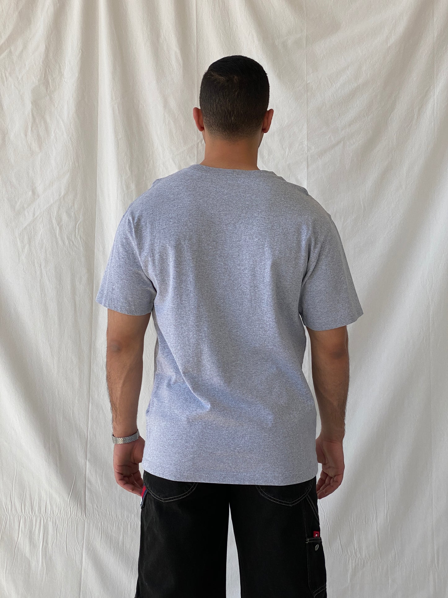 Carhartt Core Logo Men’s Loose Fit Gray Heavyweight Cotton T-shirt - M - Balagan Vintage Half Sleeve Top 90s, cotton, men top, NEW IN, Ramez, summer