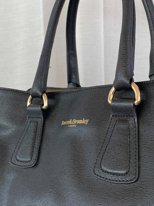 Classic Russel & Bromley London Black Leather Work Bag - Balagan Vintage Handbags 90s, consignment, Sadouf