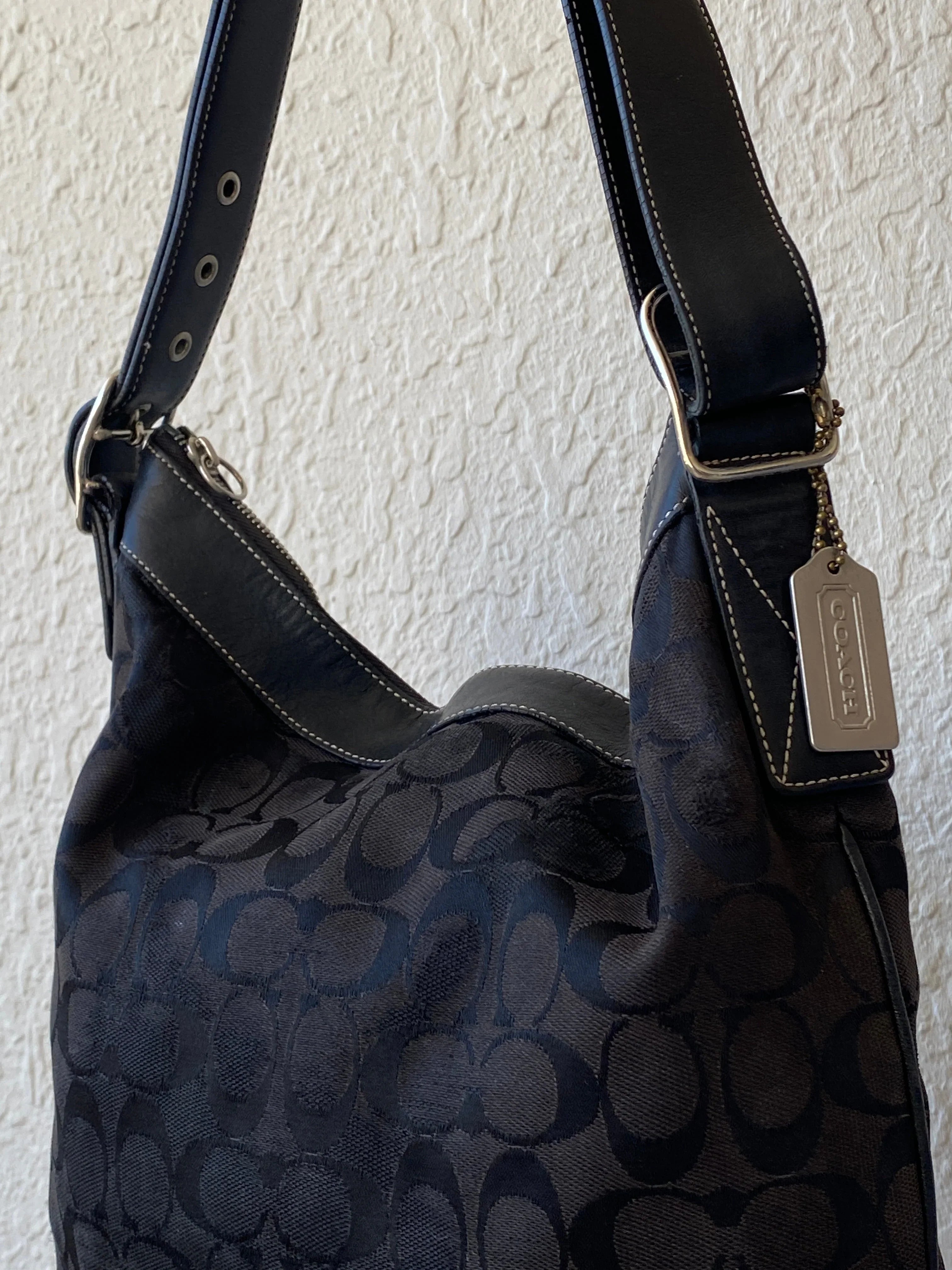 Coach Black Canvas & Leather Shoulder Bag Coach Signature Purse #J2K-6346 - Balagan Vintage Shoulder Bag 00s, 90s, bag, NEW IN, shoulder bag, Y2K