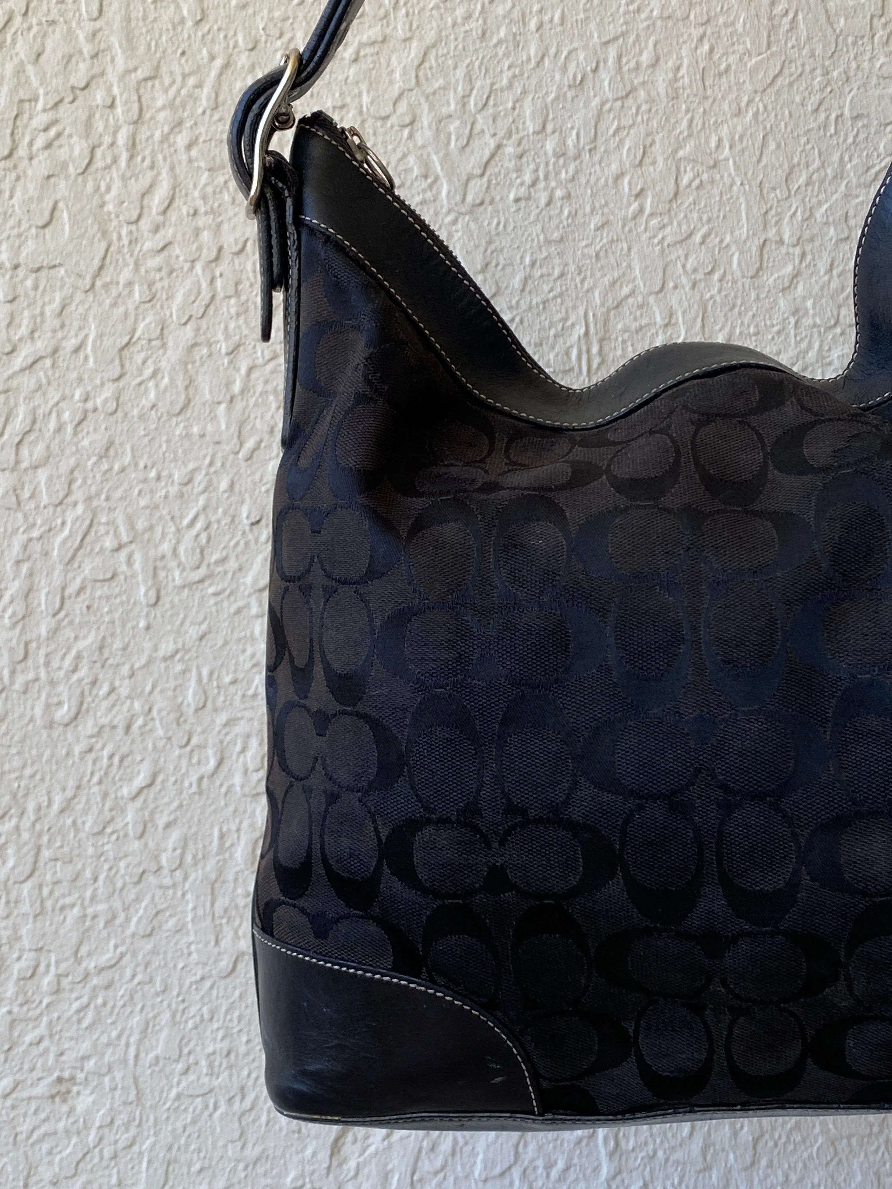 Coach Black Canvas & Leather Shoulder Bag Coach Signature Purse #J2K-6346 - Balagan Vintage Shoulder Bag 00s, 90s, bag, NEW IN, shoulder bag, Y2K