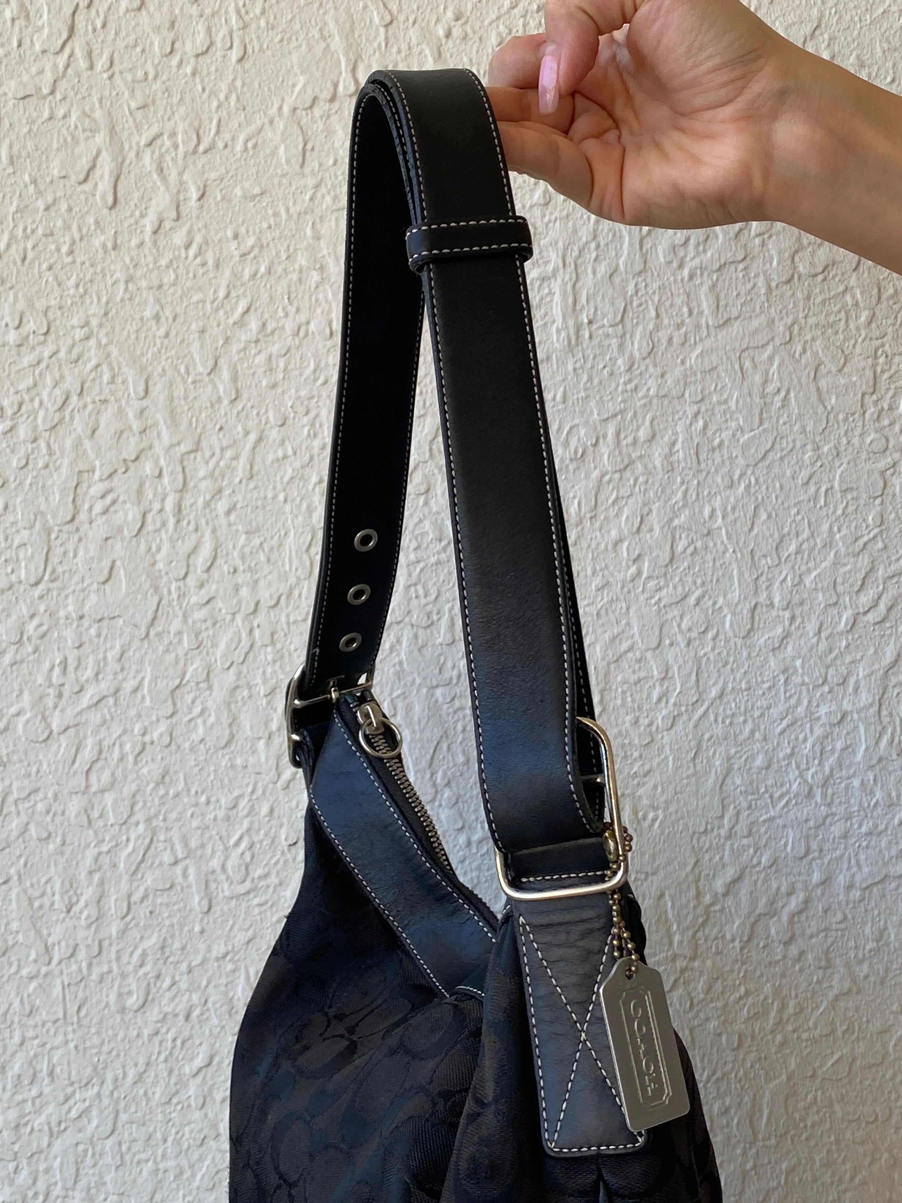 Coach Black Canvas & Leather Shoulder Bag Coach Signature Purse #J2K-6346 - Balagan Vintage Shoulder Bag 00s, 90s, bag, NEW IN, shoulder bag, Y2K