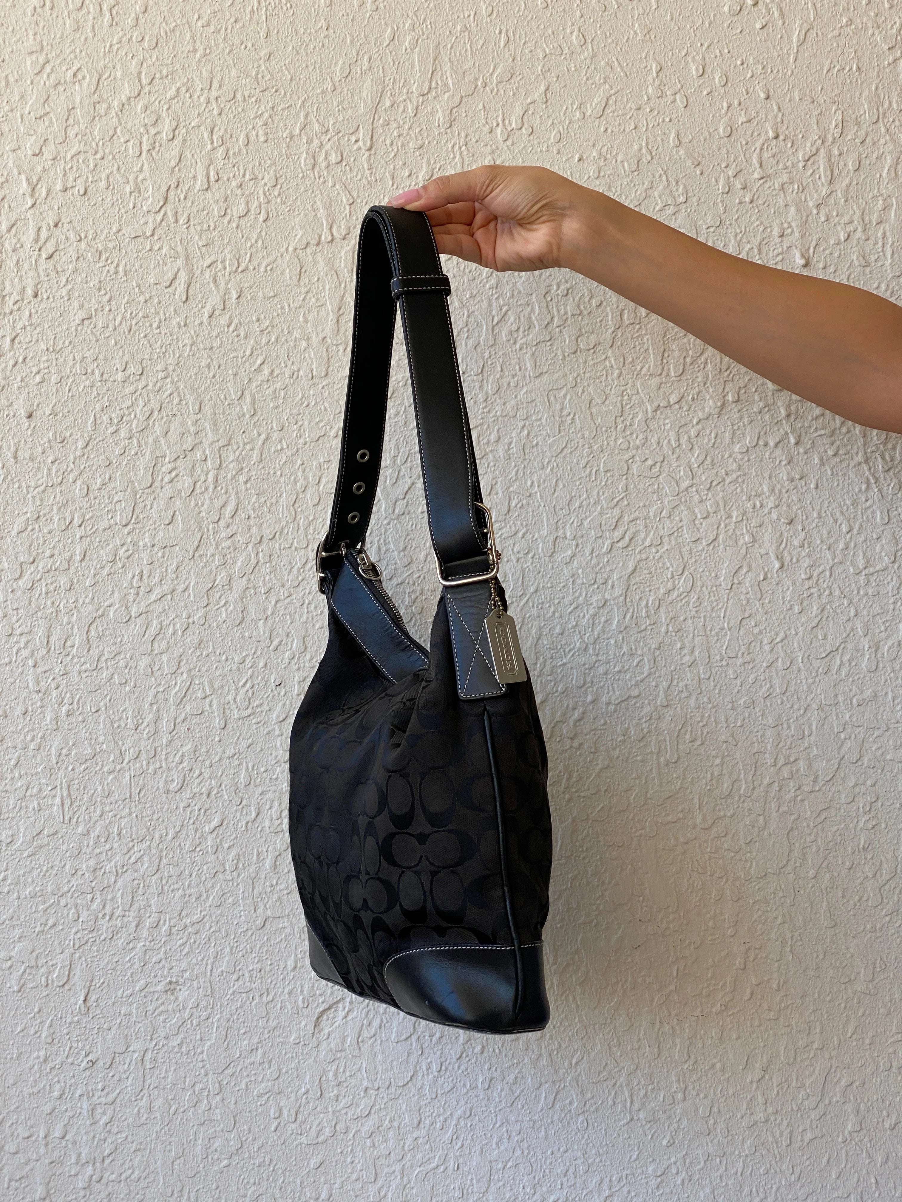 Coach Black Canvas & Leather Shoulder Bag Coach Signature Purse #J2K-6346 - Balagan Vintage Shoulder Bag 00s, 90s, bag, NEW IN, shoulder bag, Y2K