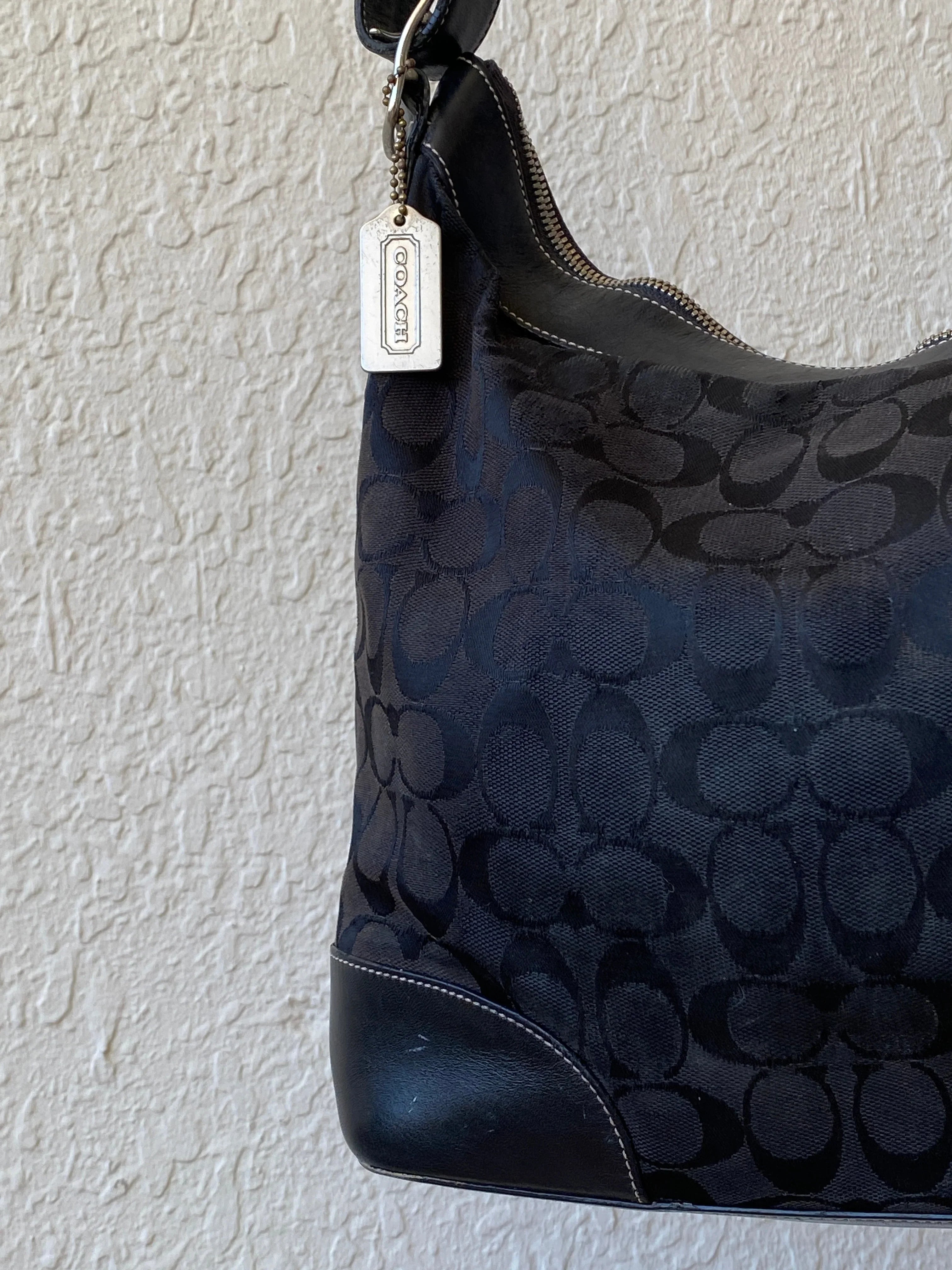 Coach Black Canvas & Leather Shoulder Bag Coach Signature Purse #J2K-6346 - Balagan Vintage Shoulder Bag 00s, 90s, bag, NEW IN, shoulder bag, Y2K