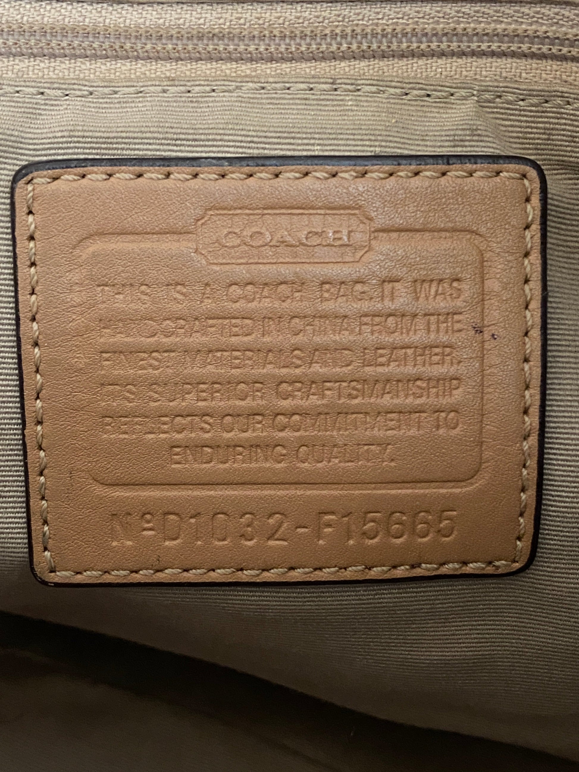 Coach Hampton Carryall Signature C Monogram Purse Braided Leather Trim Khaki Tan Satchel Shoulder Bag - Balagan Vintage Shoulder Bag 00s, 90s, bag, cowboy, NEW IN, shoulder bag, Y2K