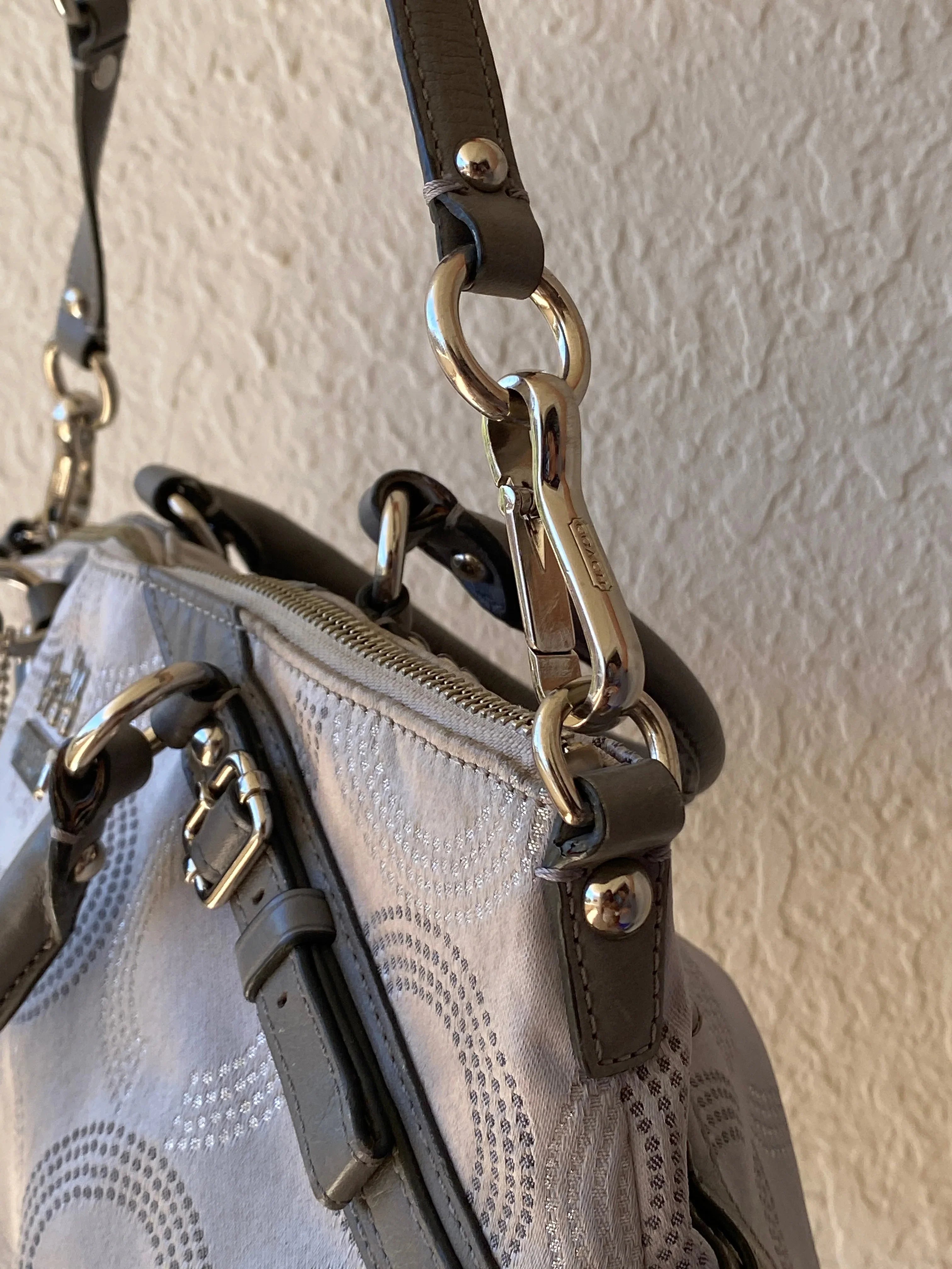 Coach Madison Sophia Dotted OP Art Monogram Purse Signature C Satchel Silver Bag - Balagan Vintage Shoulder Bag 00s, 90s, bag, NEW IN, shoulder bag, Y2K